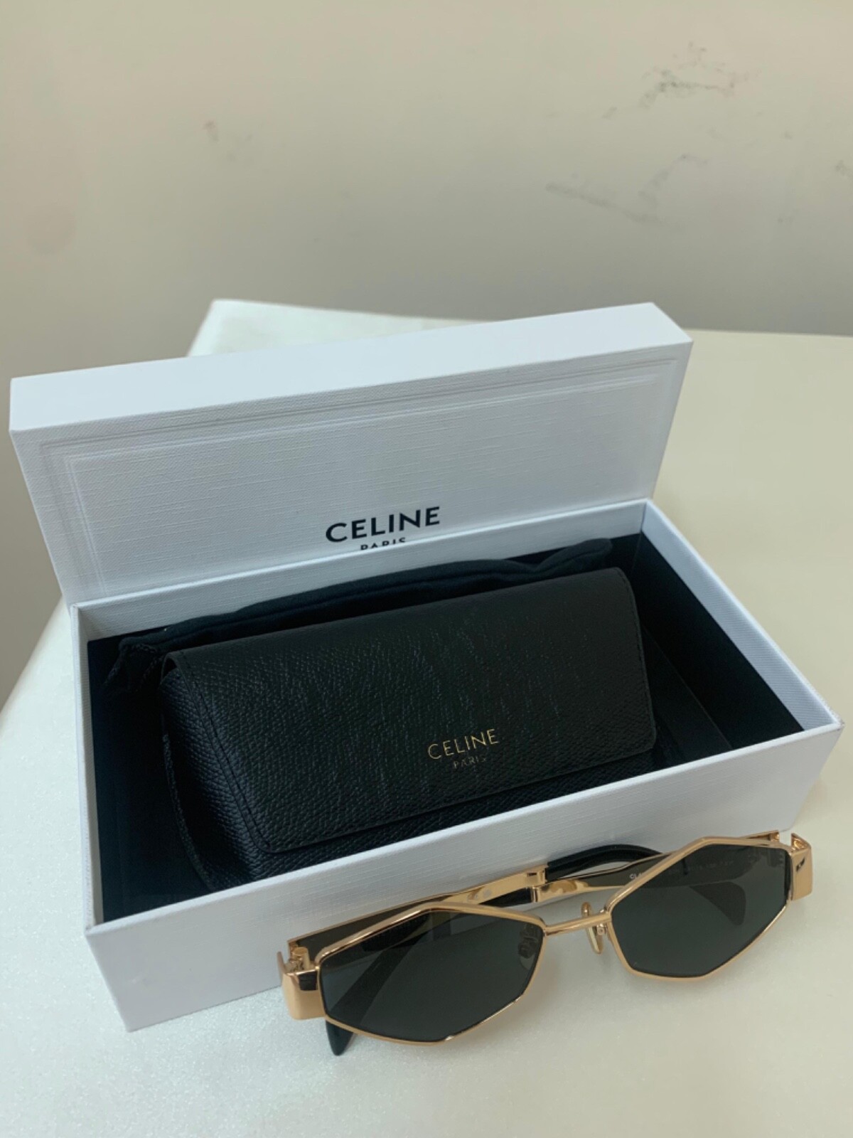 celine sunglasses Triomphe Gold Metal fram
