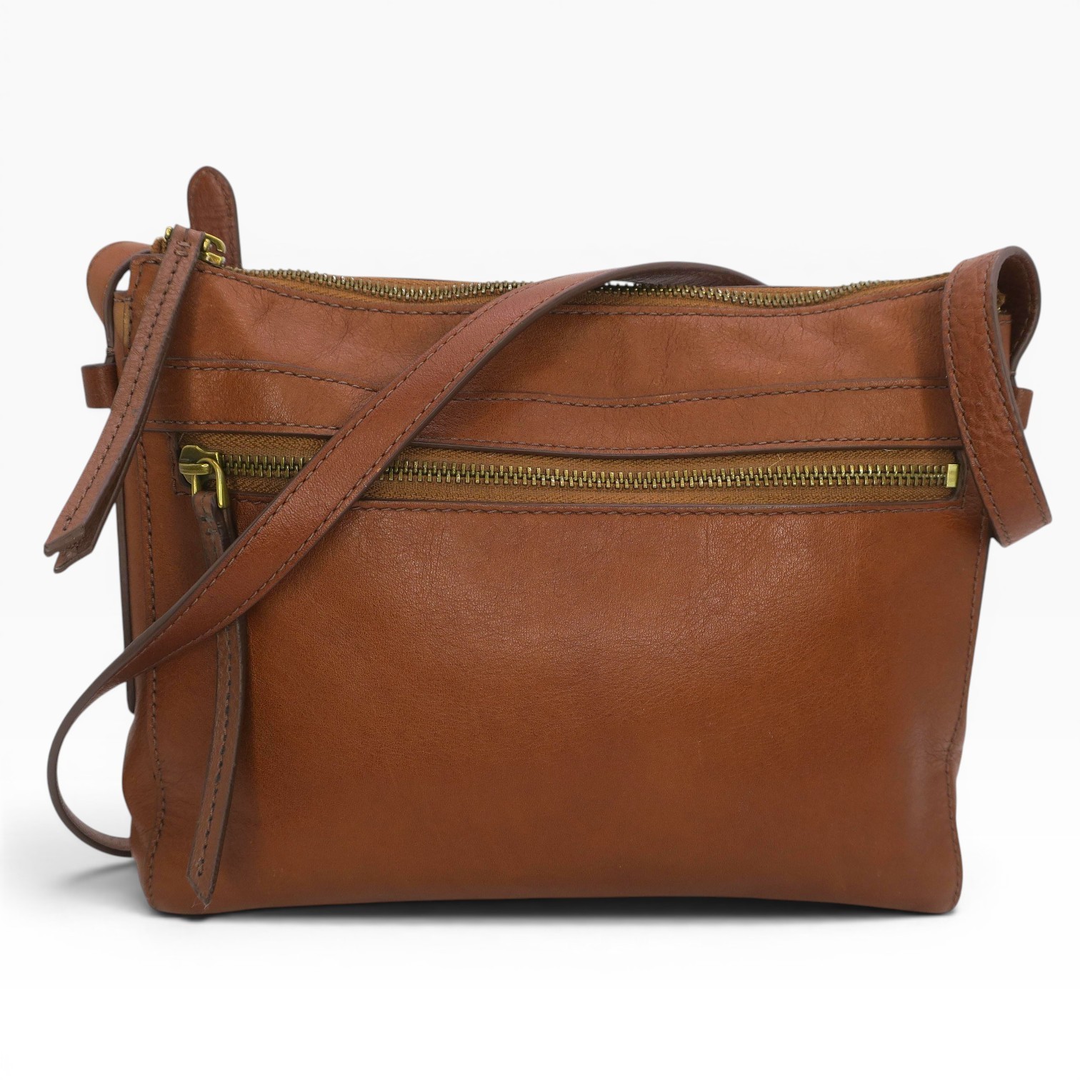 Fossil Fiona Small Crossbody Bag Brown Leather Contemporary Everyday Purse