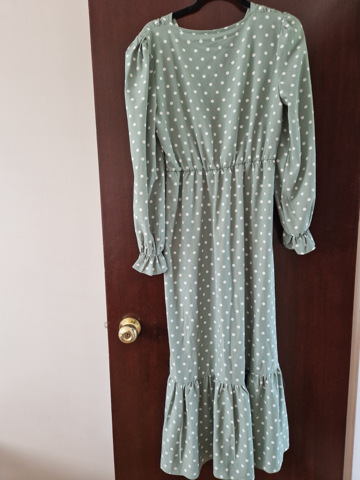 Emery Rose Dress Size Small Midi Long Green Polka Dot Wedding Occasion Summer