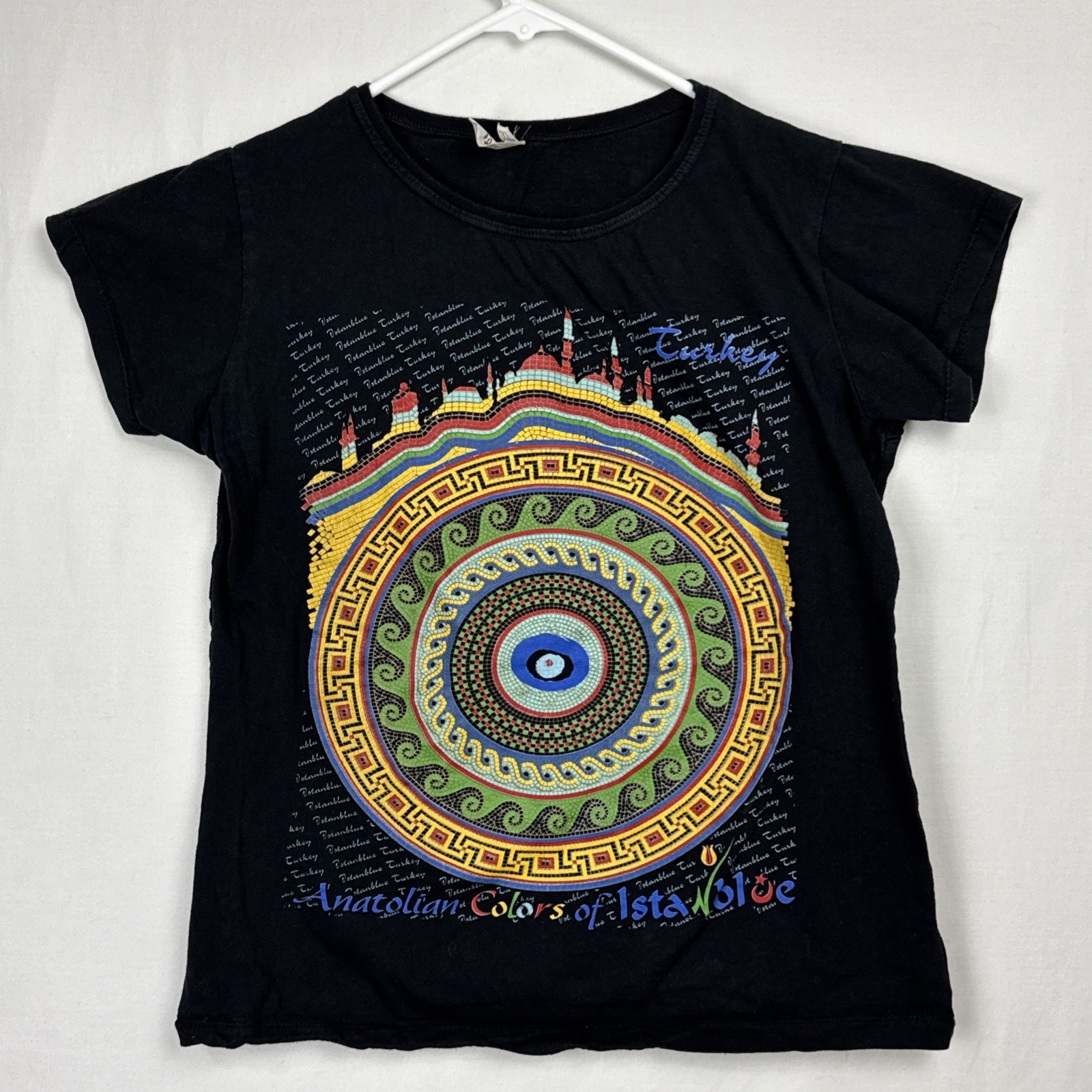 Anatolian Colors of Istanblue Black T Shirt tag say XL – Fit’s Women’s X-Small