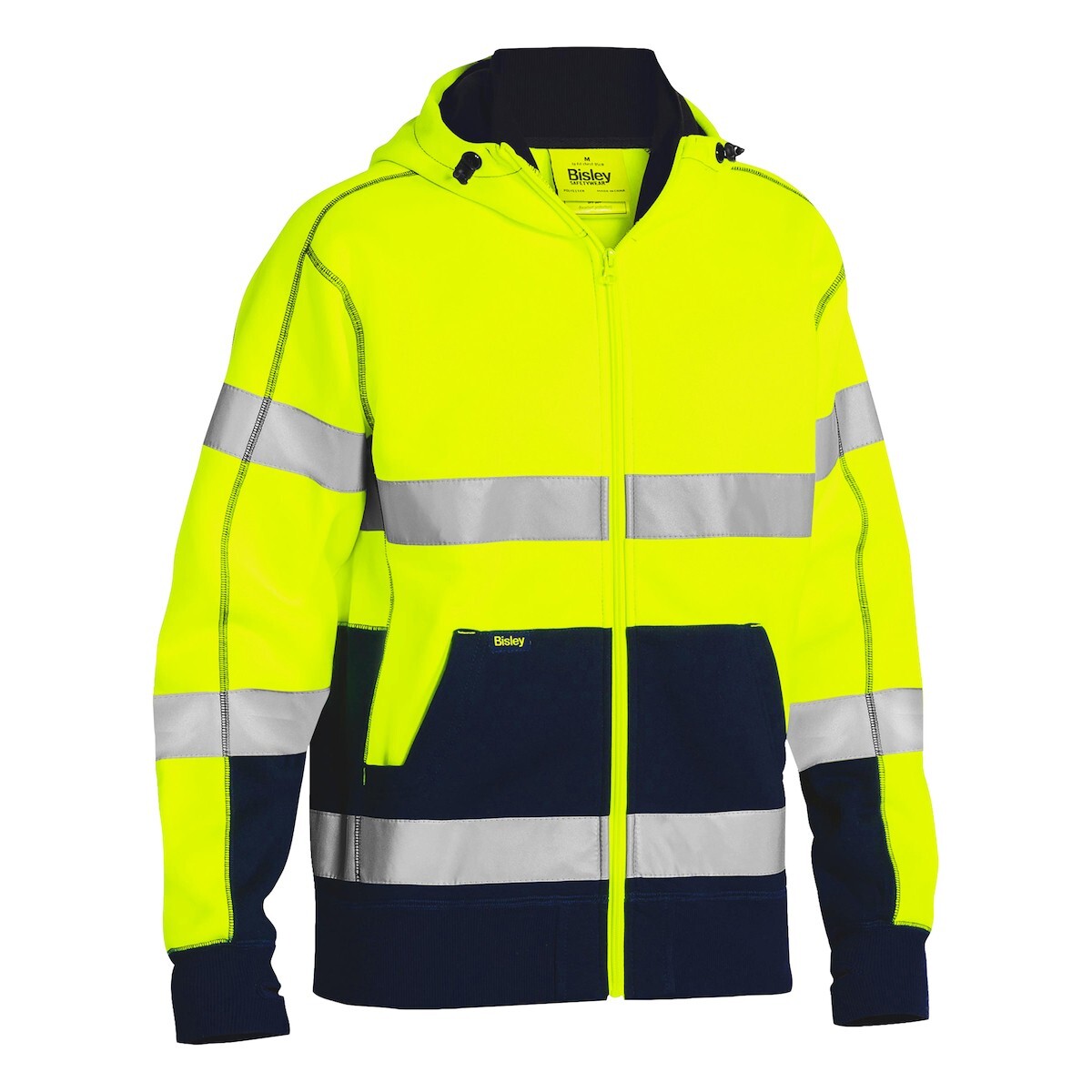 HIGH VISIBILITY ANSI Class 3 Full Zip Hooded Sweatshirt with Sherpa Lining