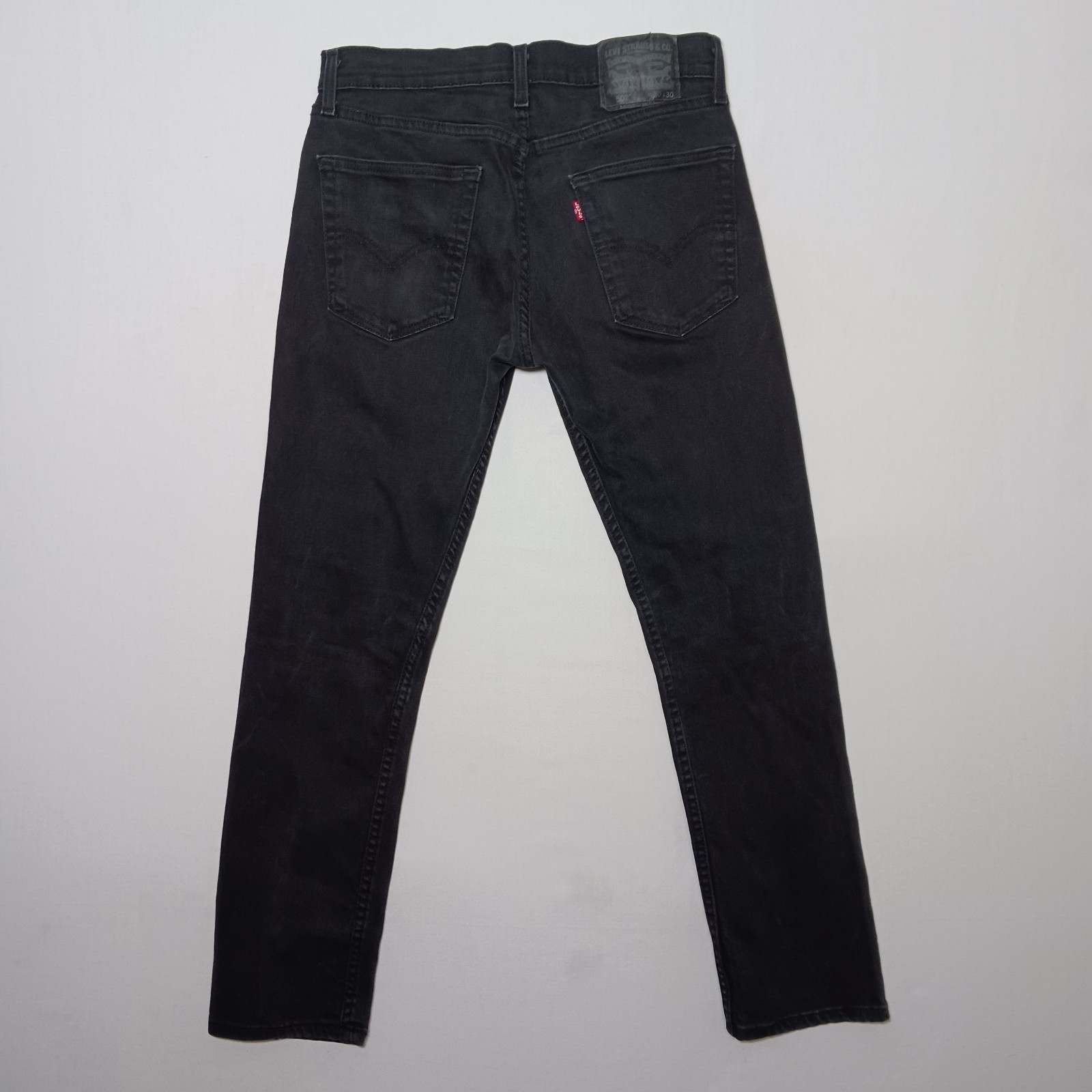 Levi’s 502 Mens Regular Tapered Fit Jeans 30X30 Black Wash Denim Stretch