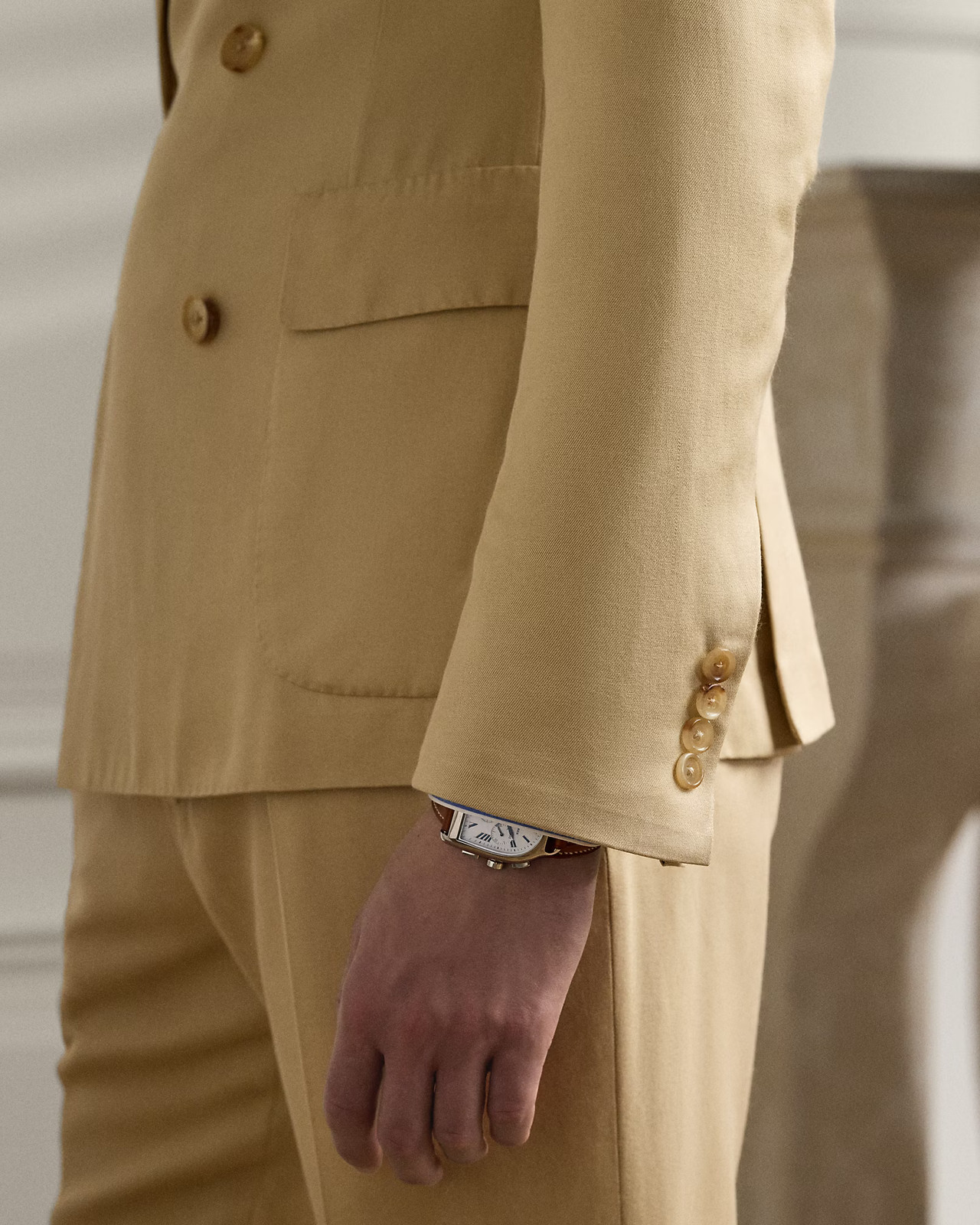 Ralph Lauren Purple Label Gregory Mulberry Silk Blend Tan Suit 52 IT 42 UK £3950