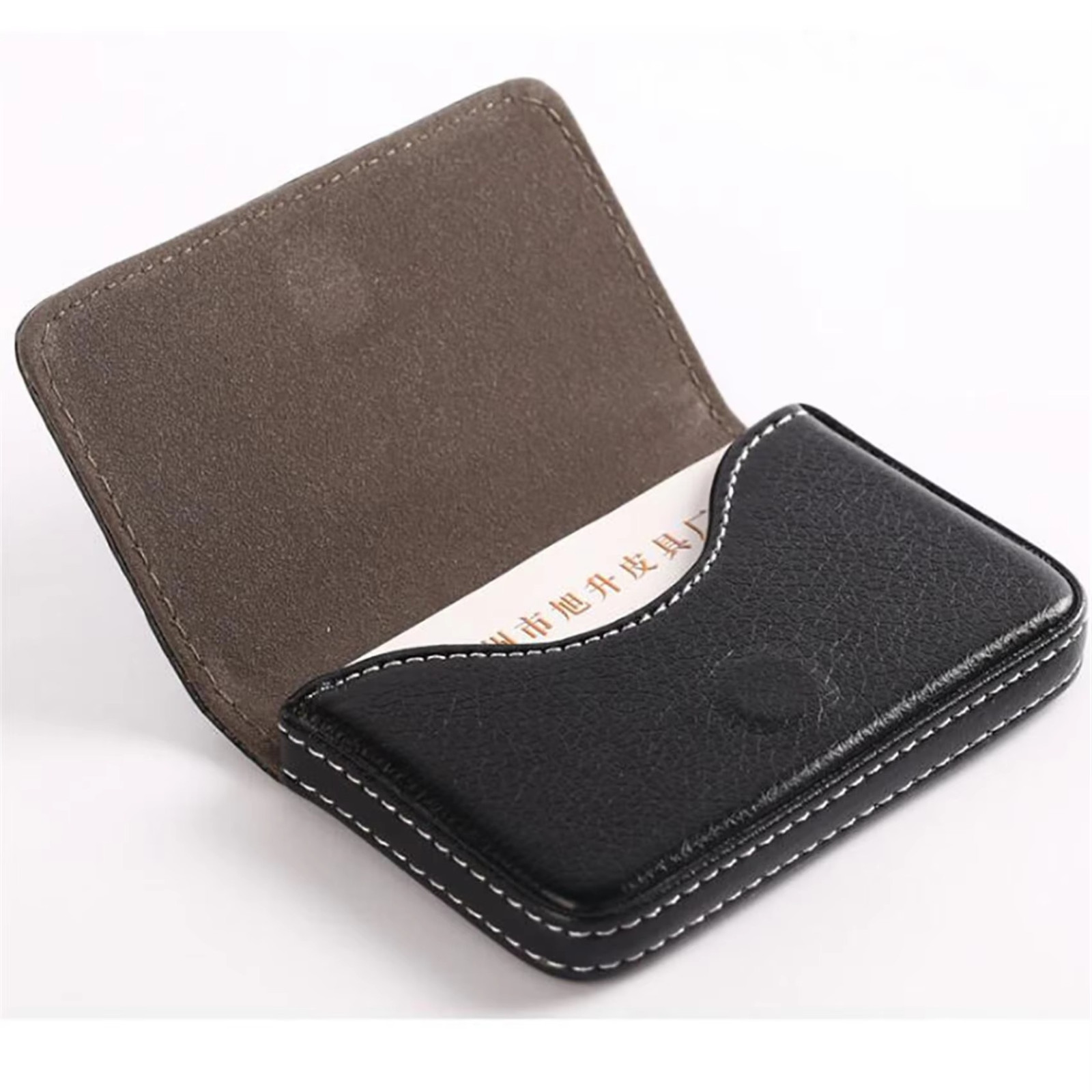 PU Leather Business Card Holder – Professional Pocket Wallet w/ Magnetic Closure