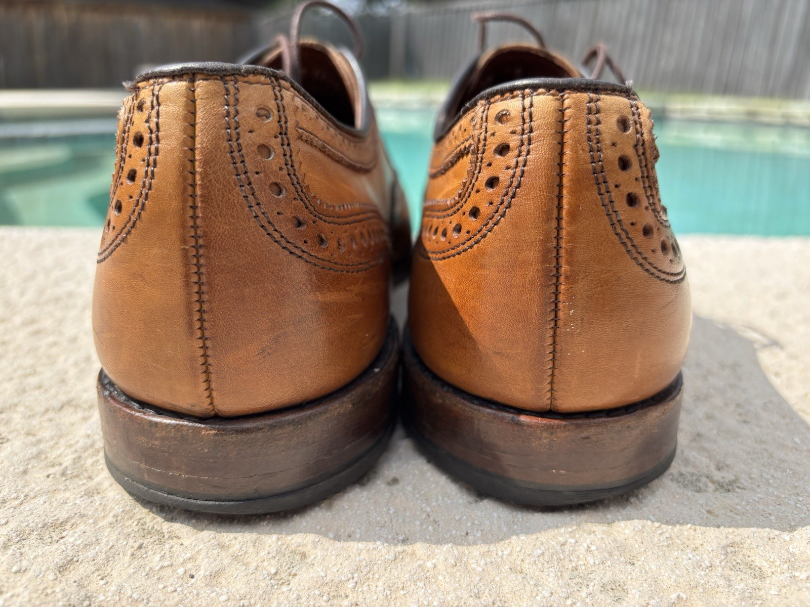 Allen Edmonds Walnut Strand 1635 Cap-Toe Oxford Brown Leather Dress Shoes Sz 13D