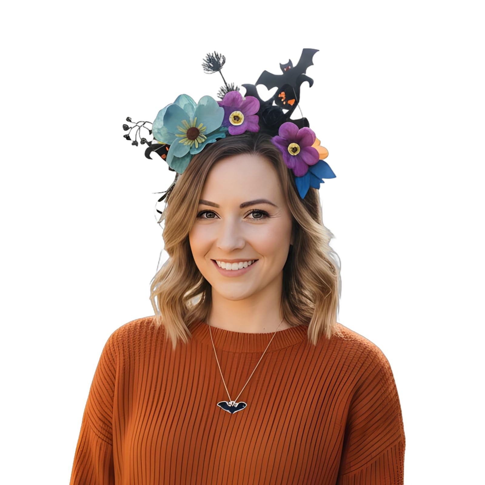 KorViSHOW Halloween Headband Ghost 20×25 cm (7.87 x 9.84 inches), Purple