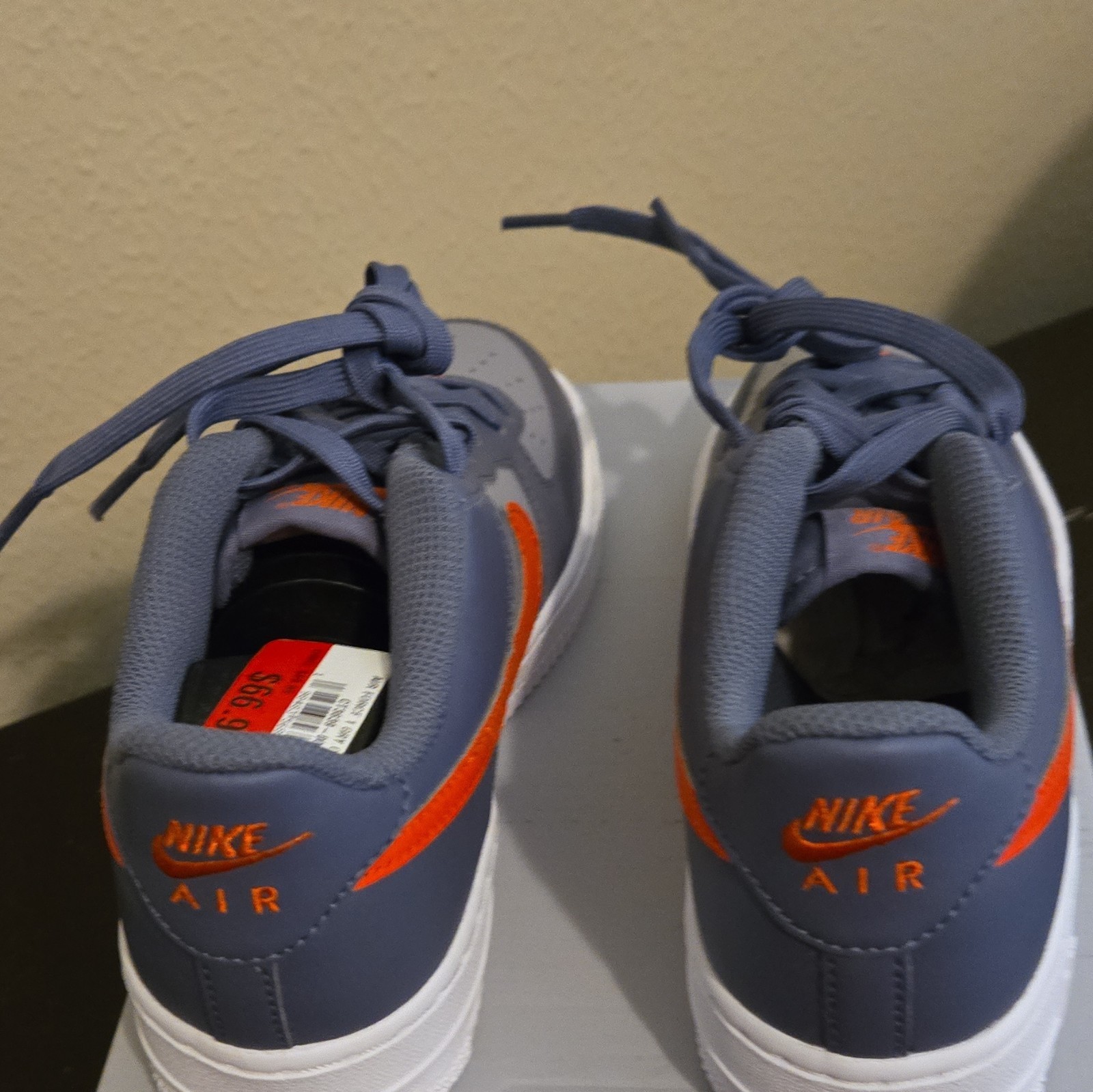 Nike Air Force 1 (GS) Gray/Orange/White Sneaker Size 4.5Y CT3839-008