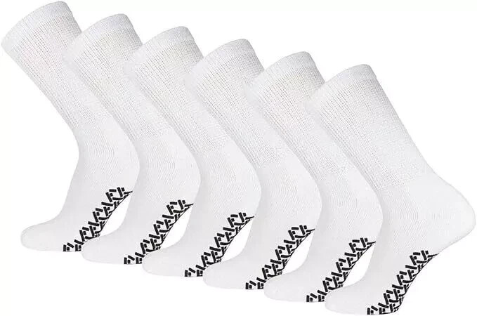 Wholesale Bulk Men’s Non Skid Diabetic Gripper Crew Socks Loose Fit Non Binding