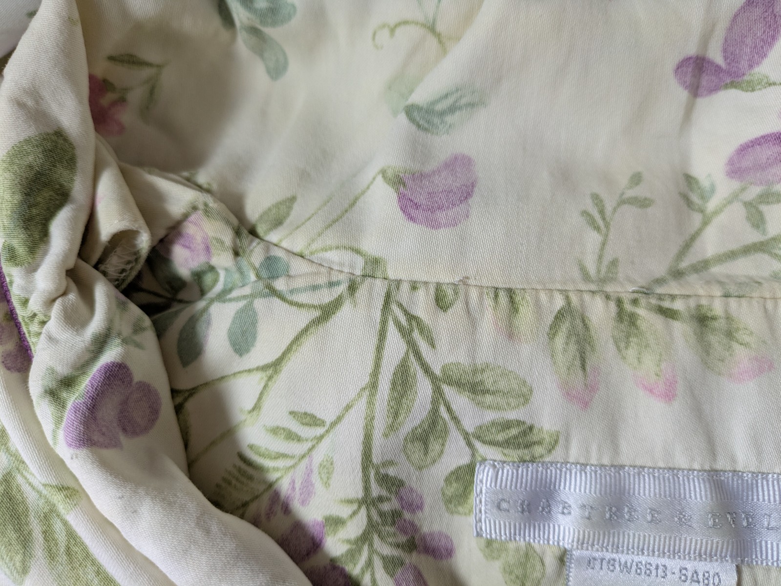 Crabtree Evelyn Pajamas Set Cotton Floral Turkiye Cream Vintage Pocket S Women’s