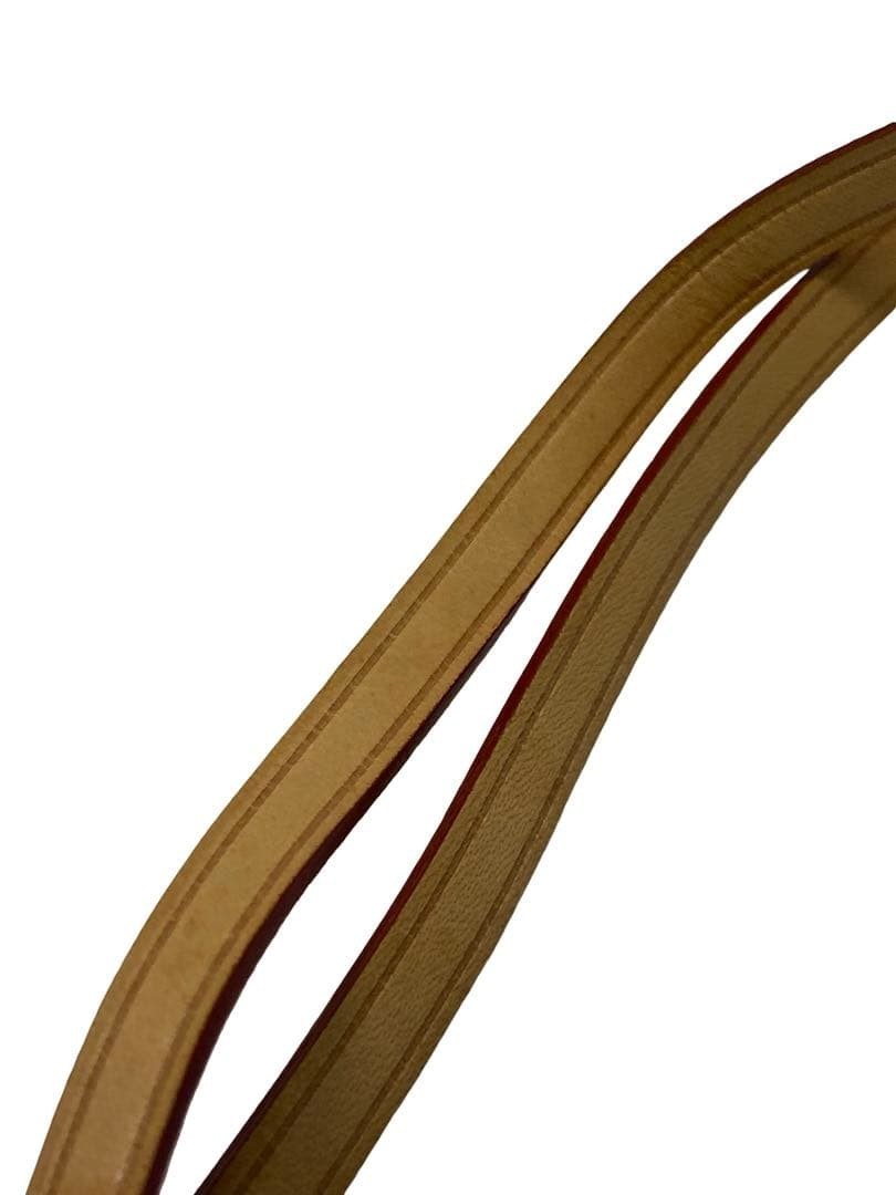 Louis Vuitton Shoulder Strap Natural Leather Bag Accessories Beige Gold Auth