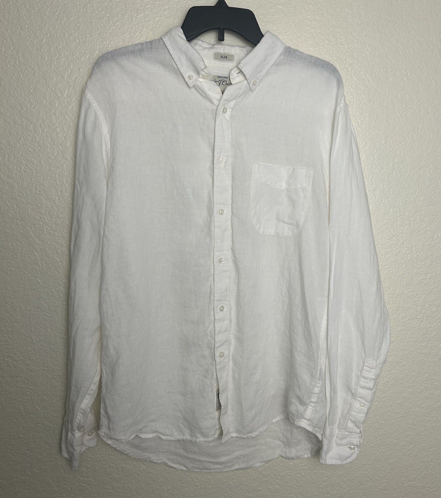 J. Crew Baird McNutt Irish 100% Linen Button Down Shirt Men’s L Slim Coastal