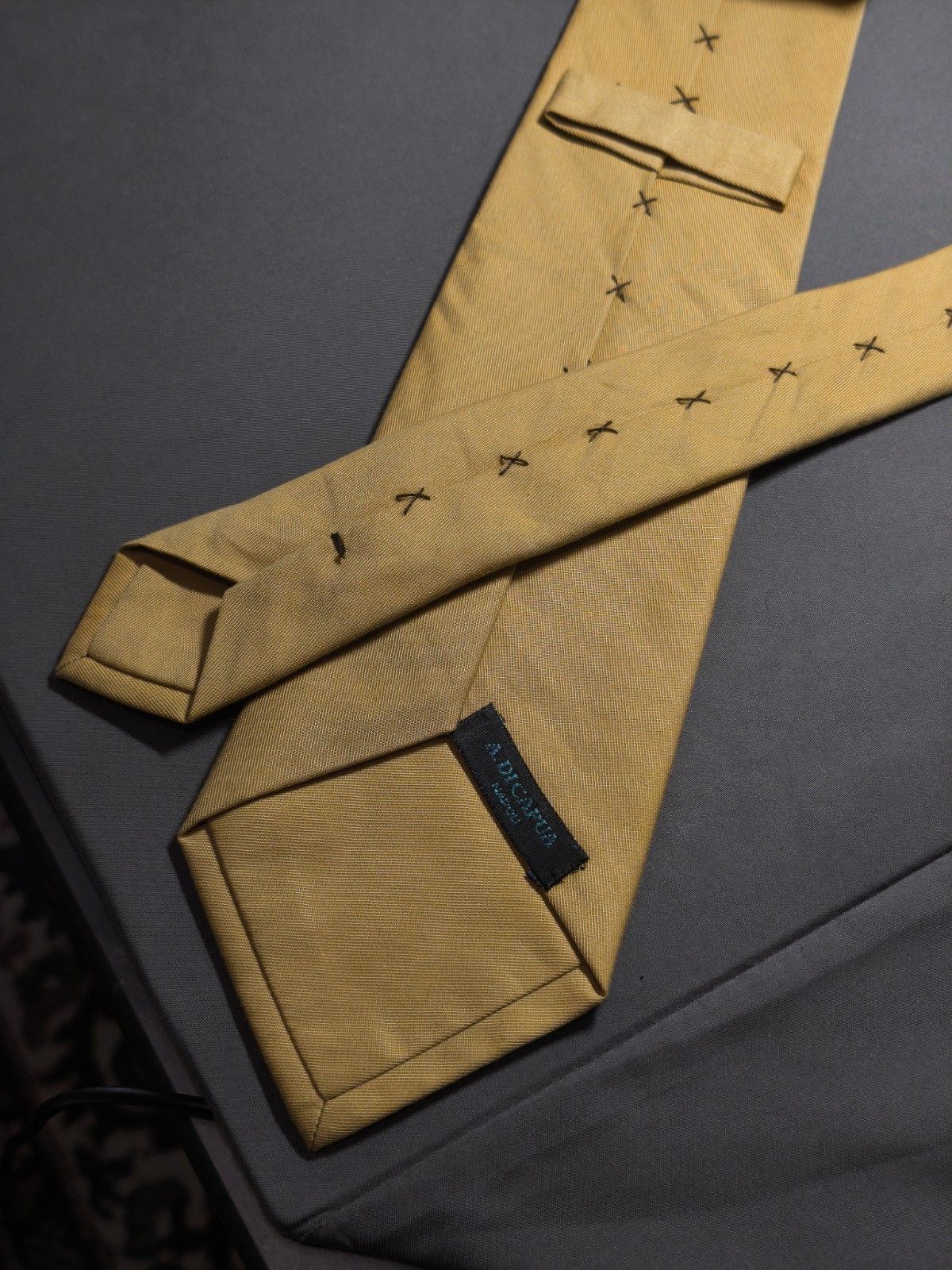 A. Di Capua Napoli – Mustard Yellow Solid Cotton Tailored Tie