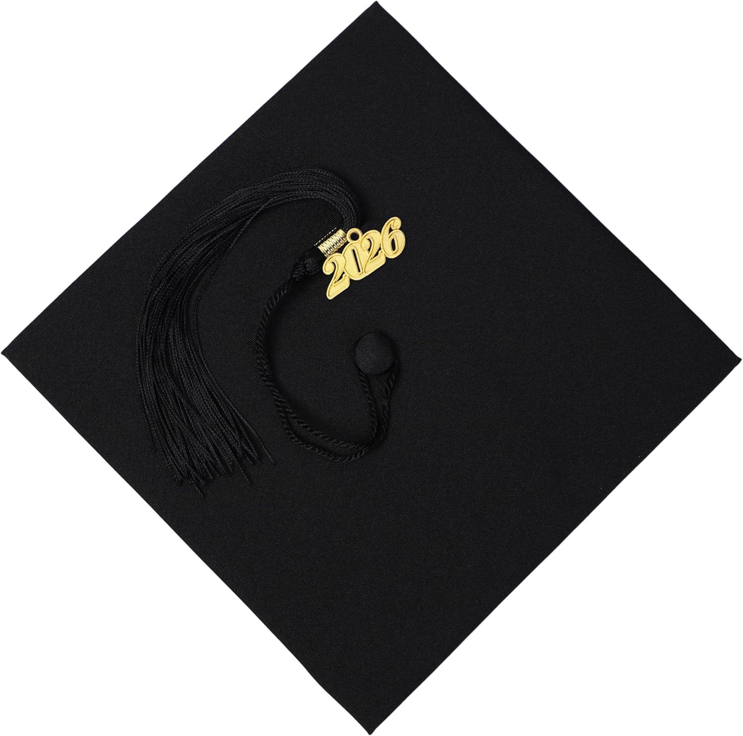 Matte Polyester Graduation Cap and Tassel with Charm – One Size Fits Most