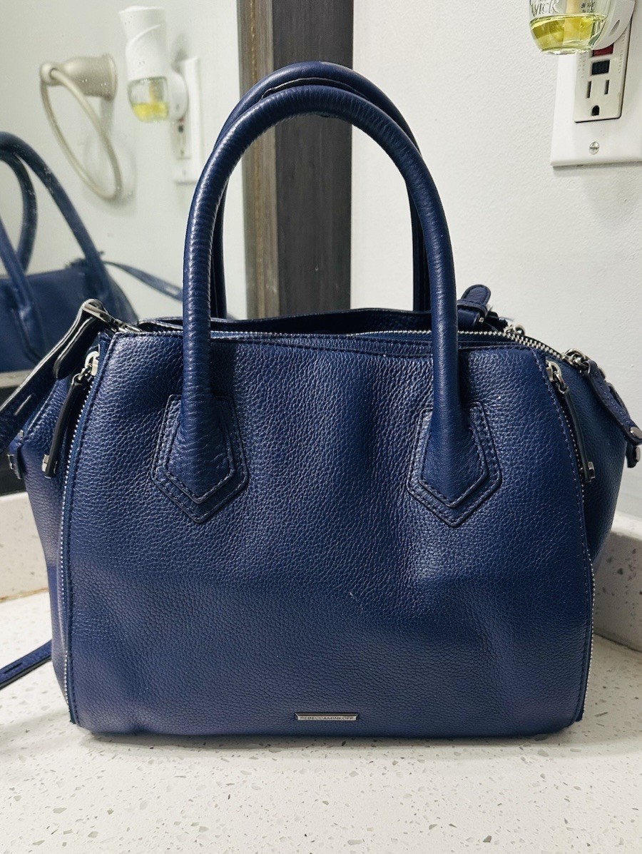 Rebecca Minkoff Mini Perry Leather Dark Blue Crossbody Bag