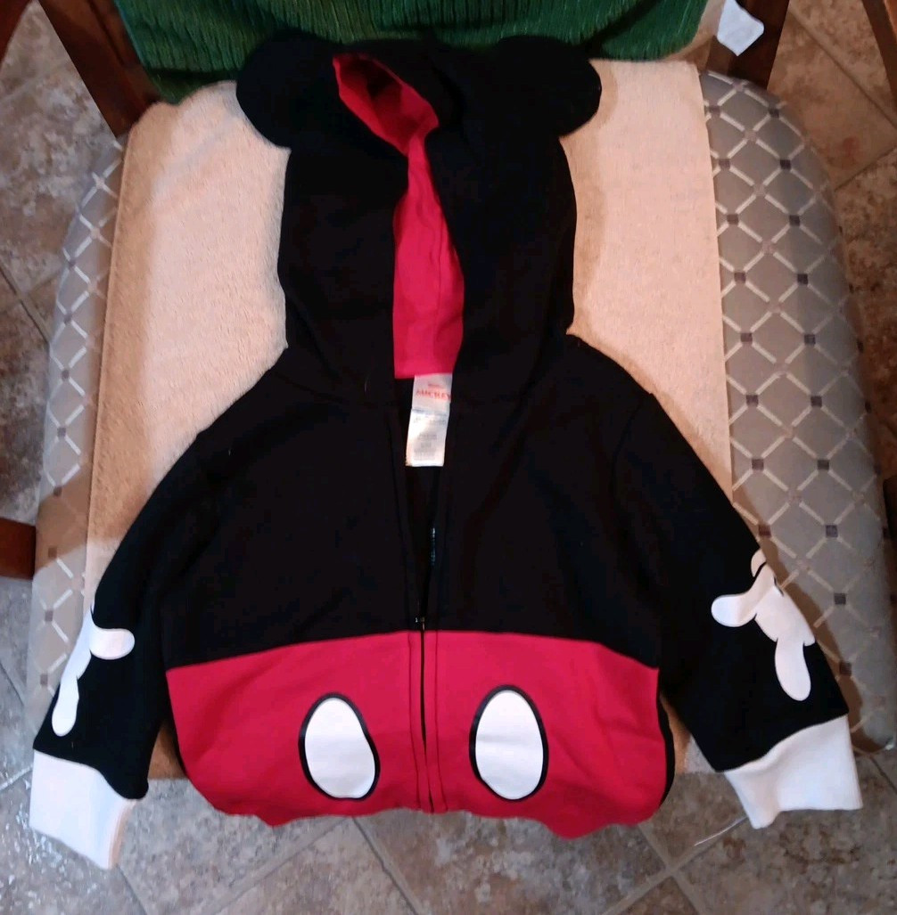 Disney Mickey Mouse 12M Hooded Zip Up Sweatshirt with Ears