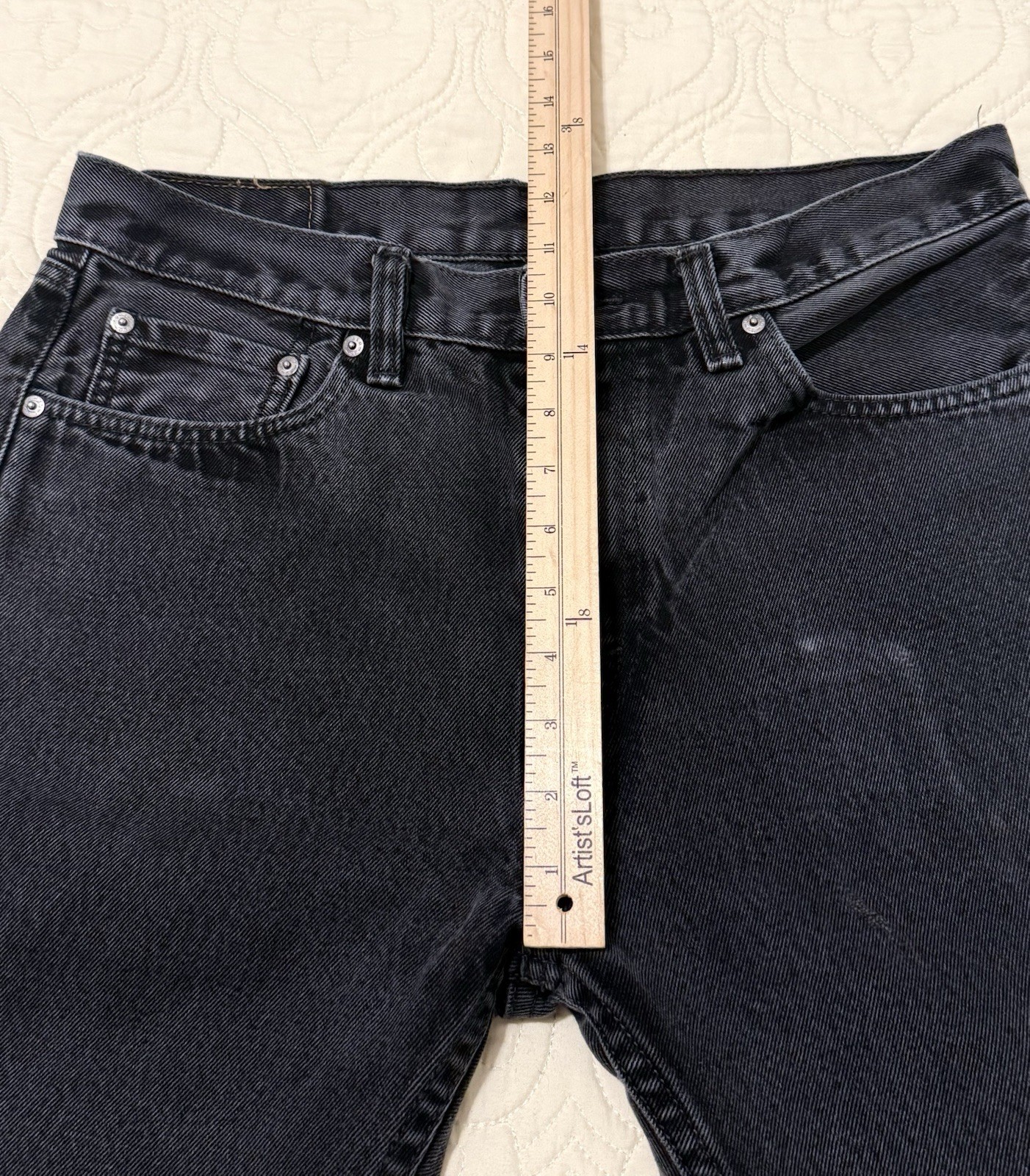 Levi’s 505 Men’s Jeans Black Regular Fit Straight Leg Denim Size W32 L29 *READ