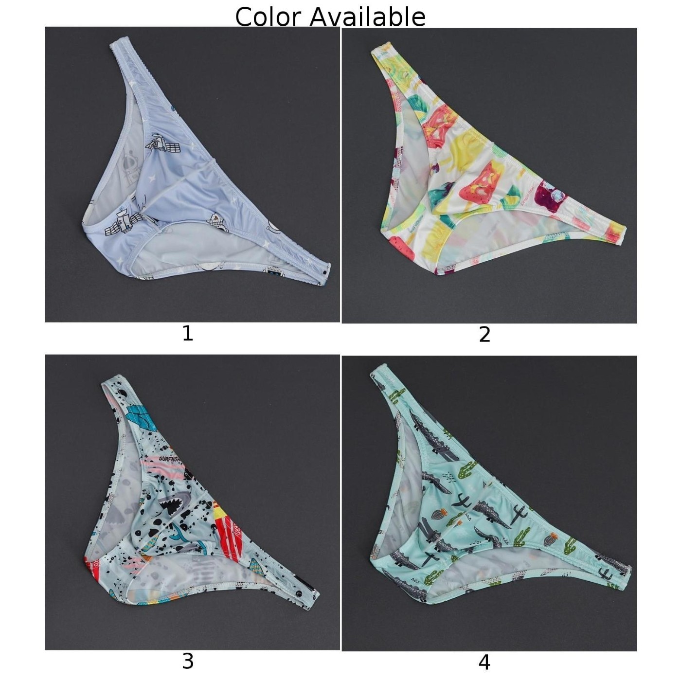 Men Briefs Home Man Panties All Seasons Pouch Boys Print Breathable Shorts