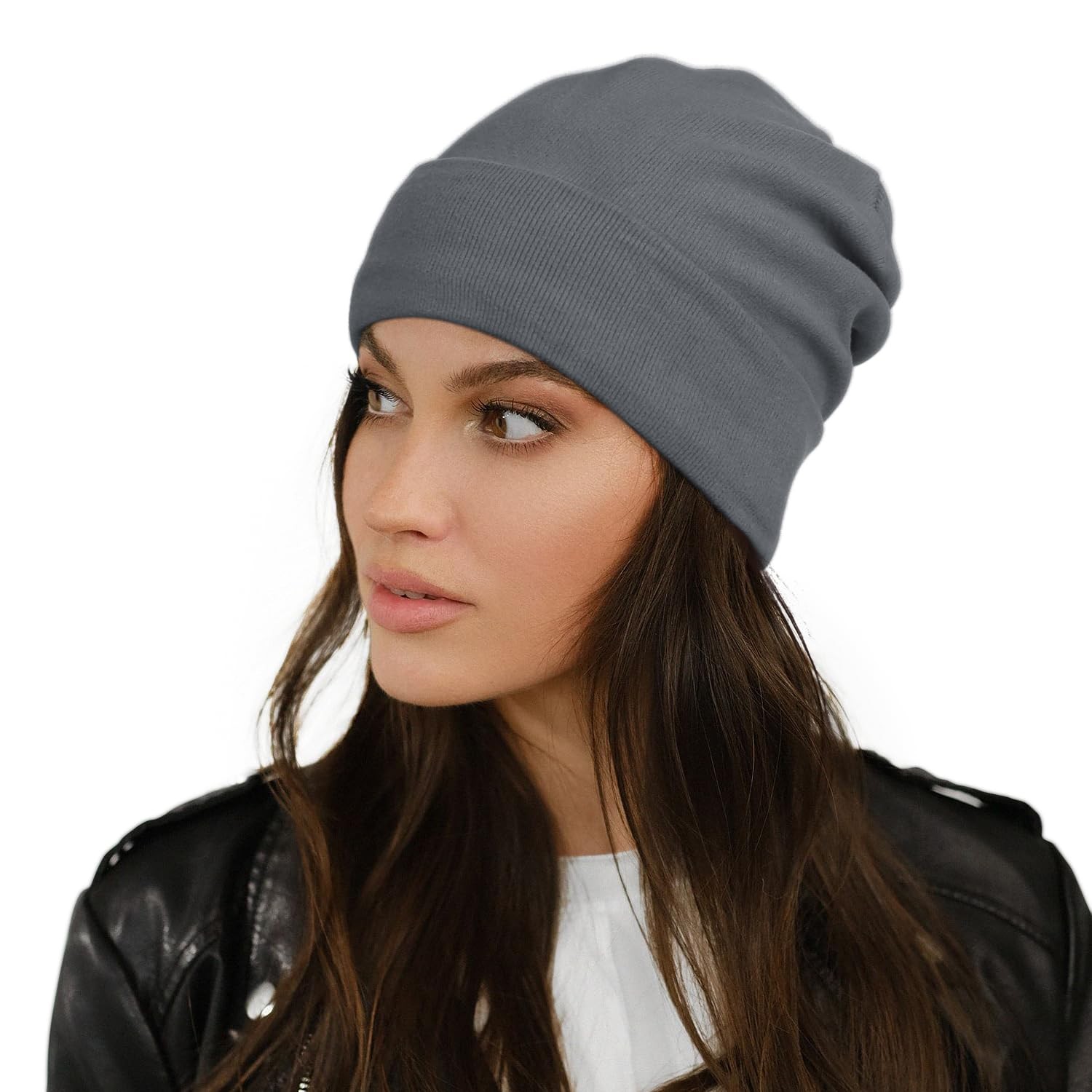 Alnorm Satin Lined Winter Hats for Women Natural Hair Girl One Size, Gray