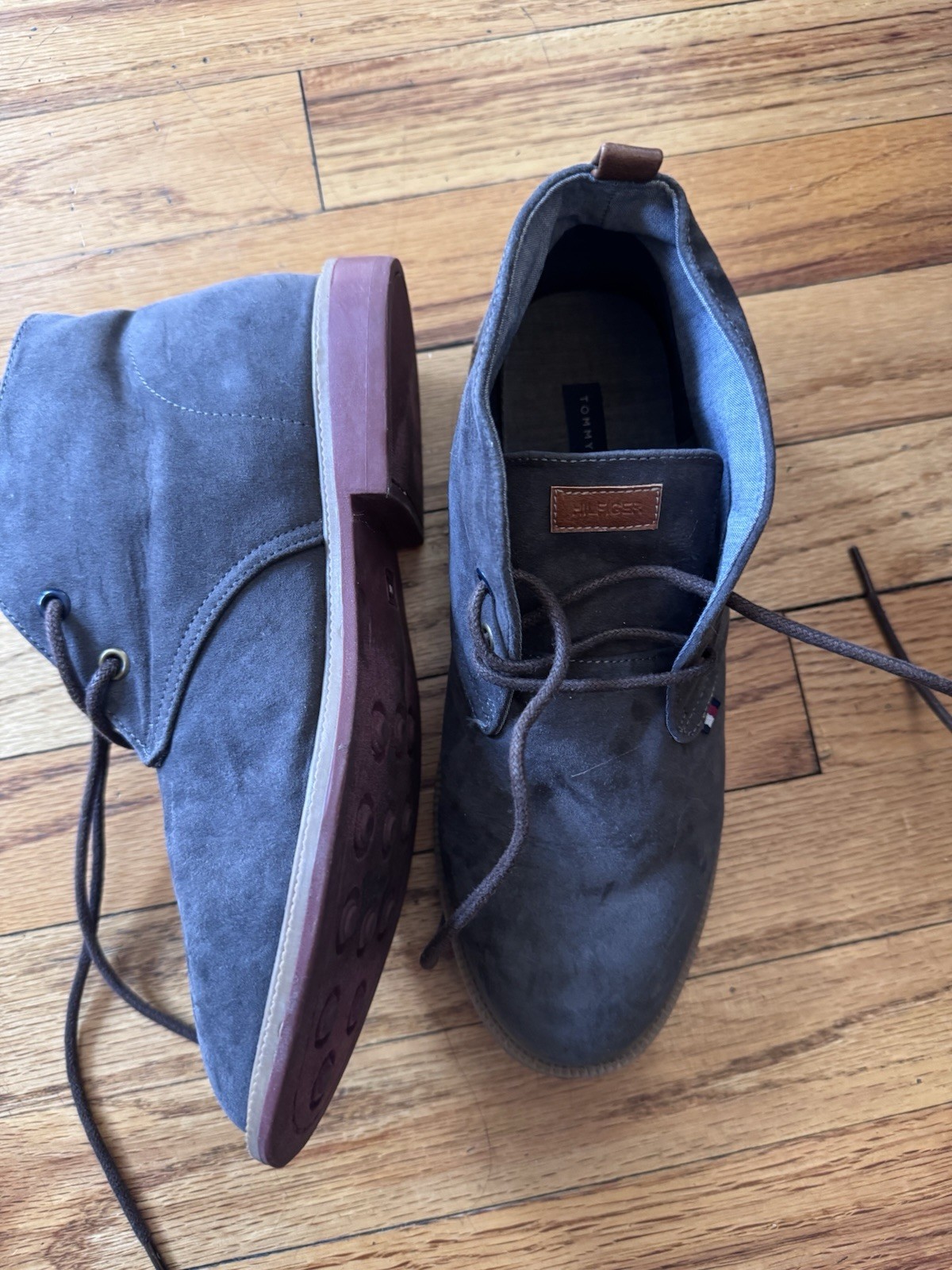 Tommy Hilfiger Michael Chukka Gray Boys Boots Size 4 Shoes Dress Casual