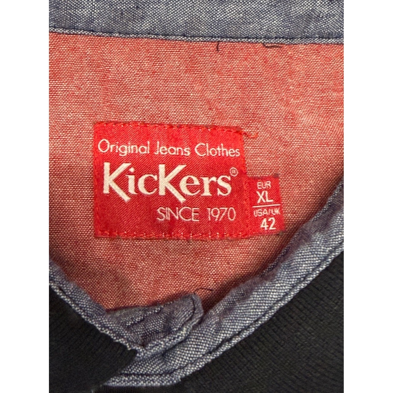 Kickers Black Polo with Red Embroidered Logo and Collar Stripes