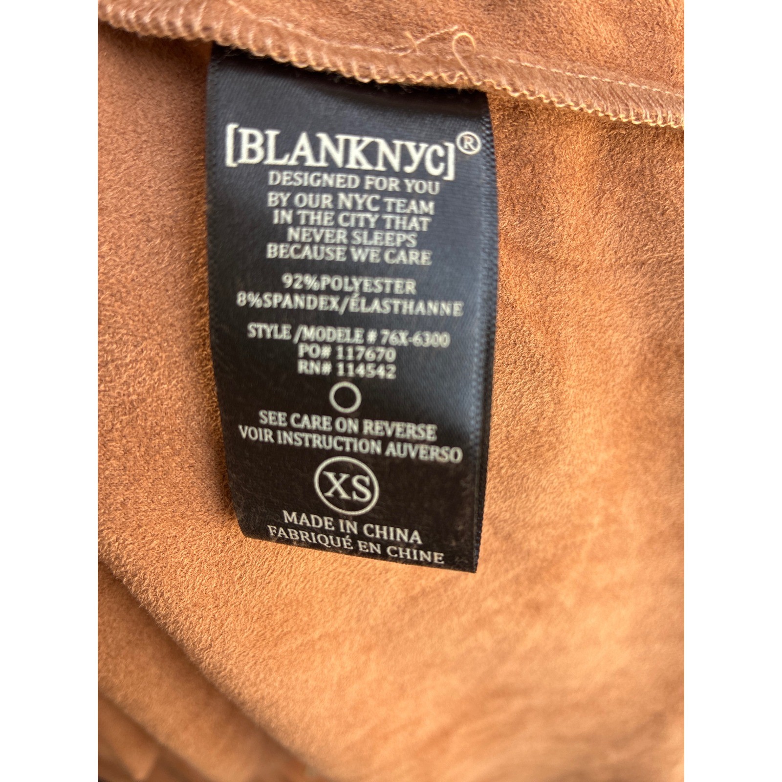 BlankNYC Rusty Rivets Faux Suede Shacket Tan Brown XS 76X-6300NO