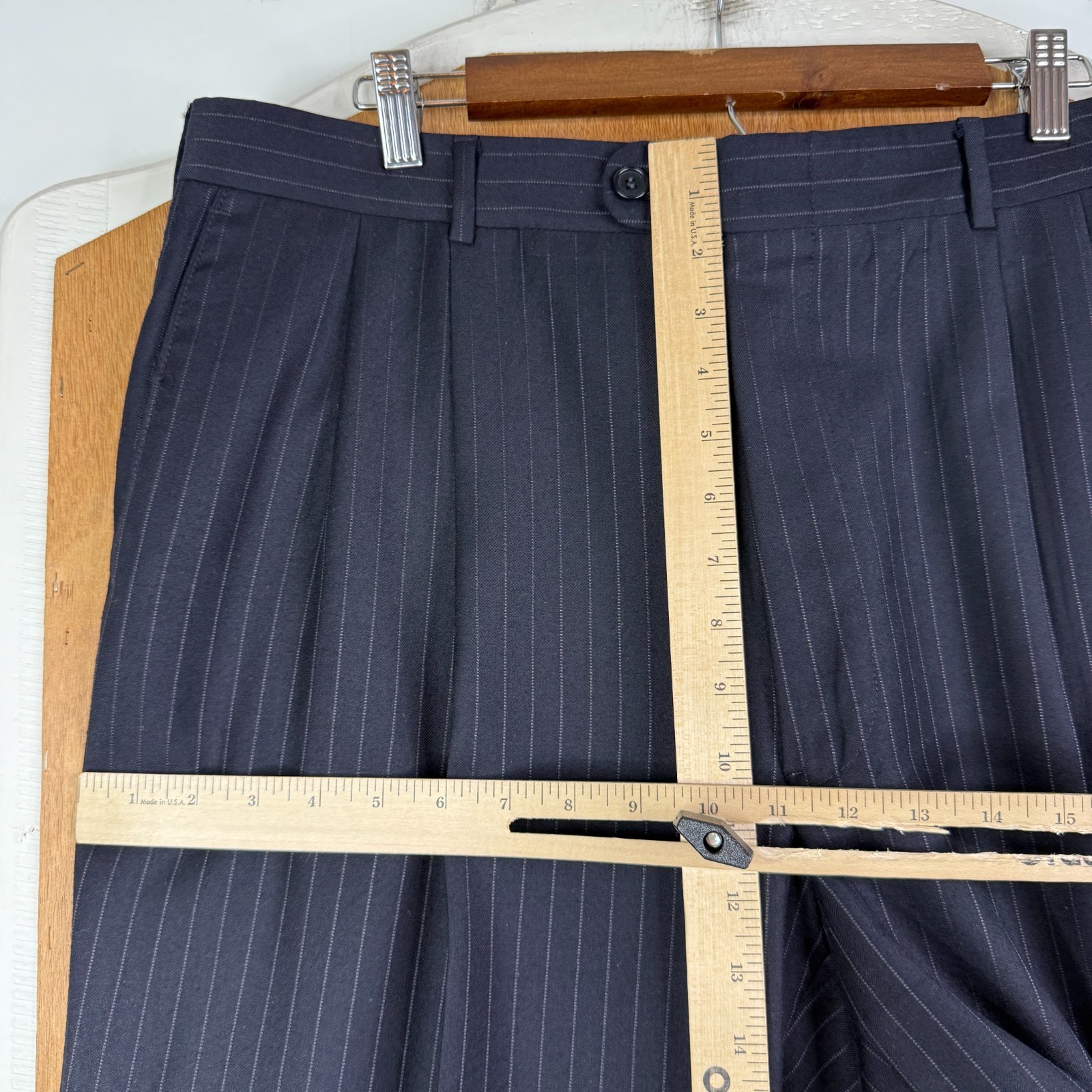Coppley Suit Mens 42L Navy Blue Pinstripe 3 Button Ermenegildo Zegna Cloth 36×30