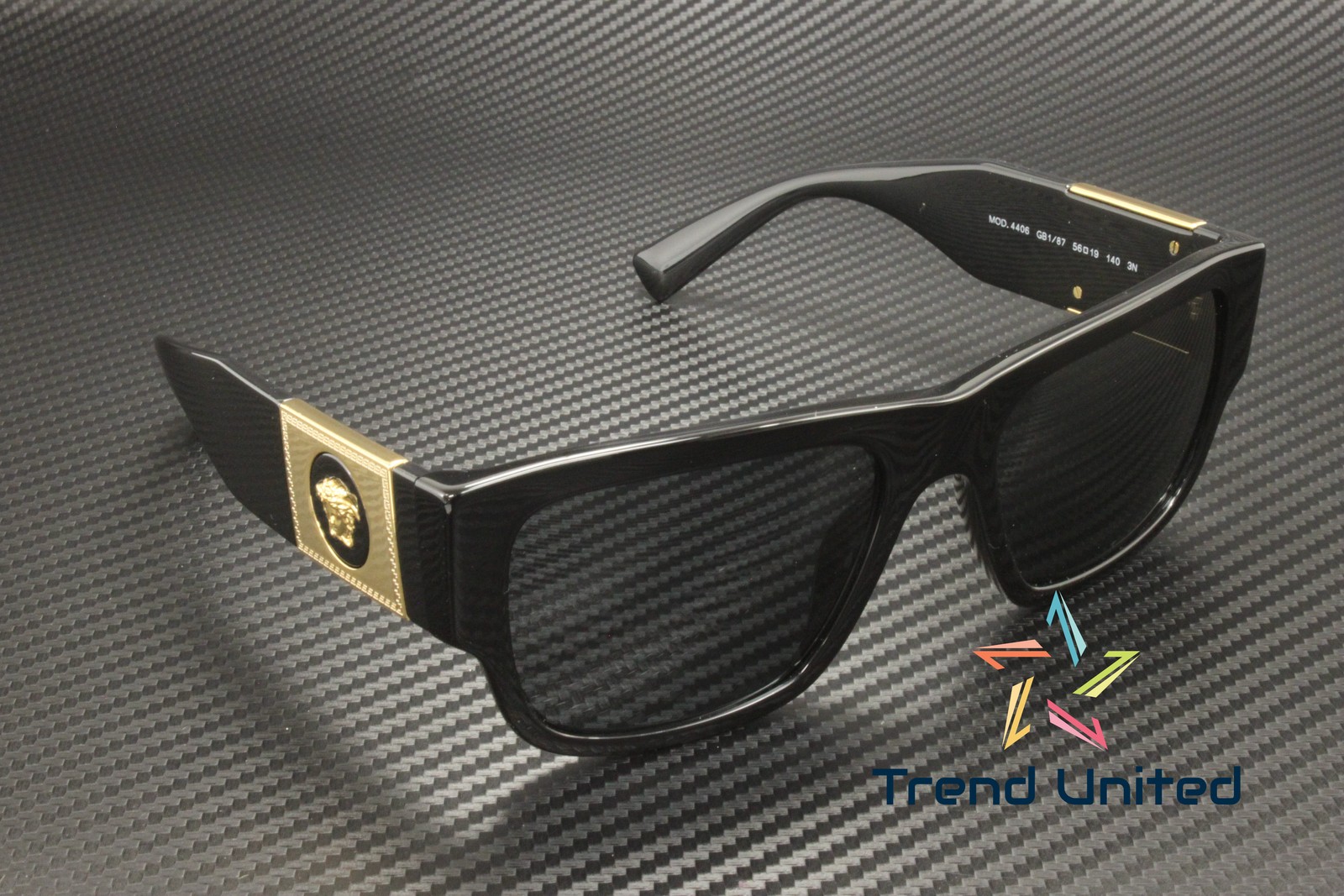 VERSACE VE4406 GB1 87 Black Dark Grey 56 mm Men’s Sunglasses