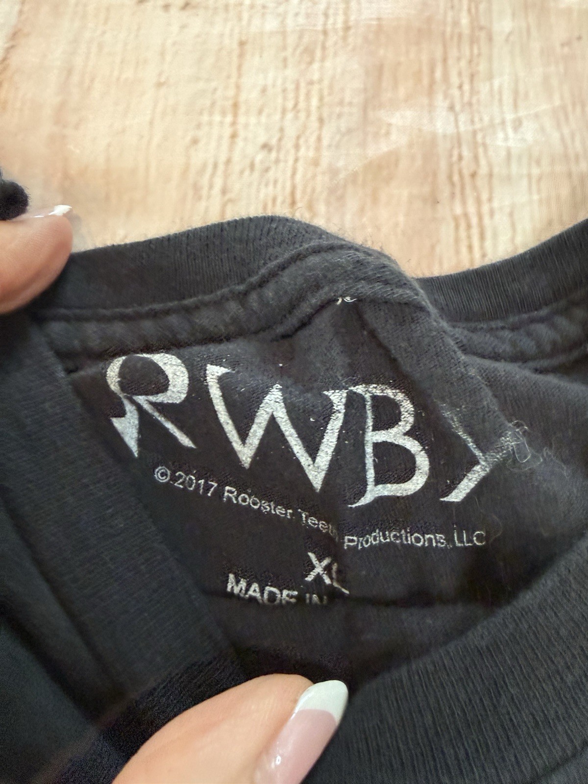 Rwby Mens T-Shirt Anime Ruby Rose Size XL Black