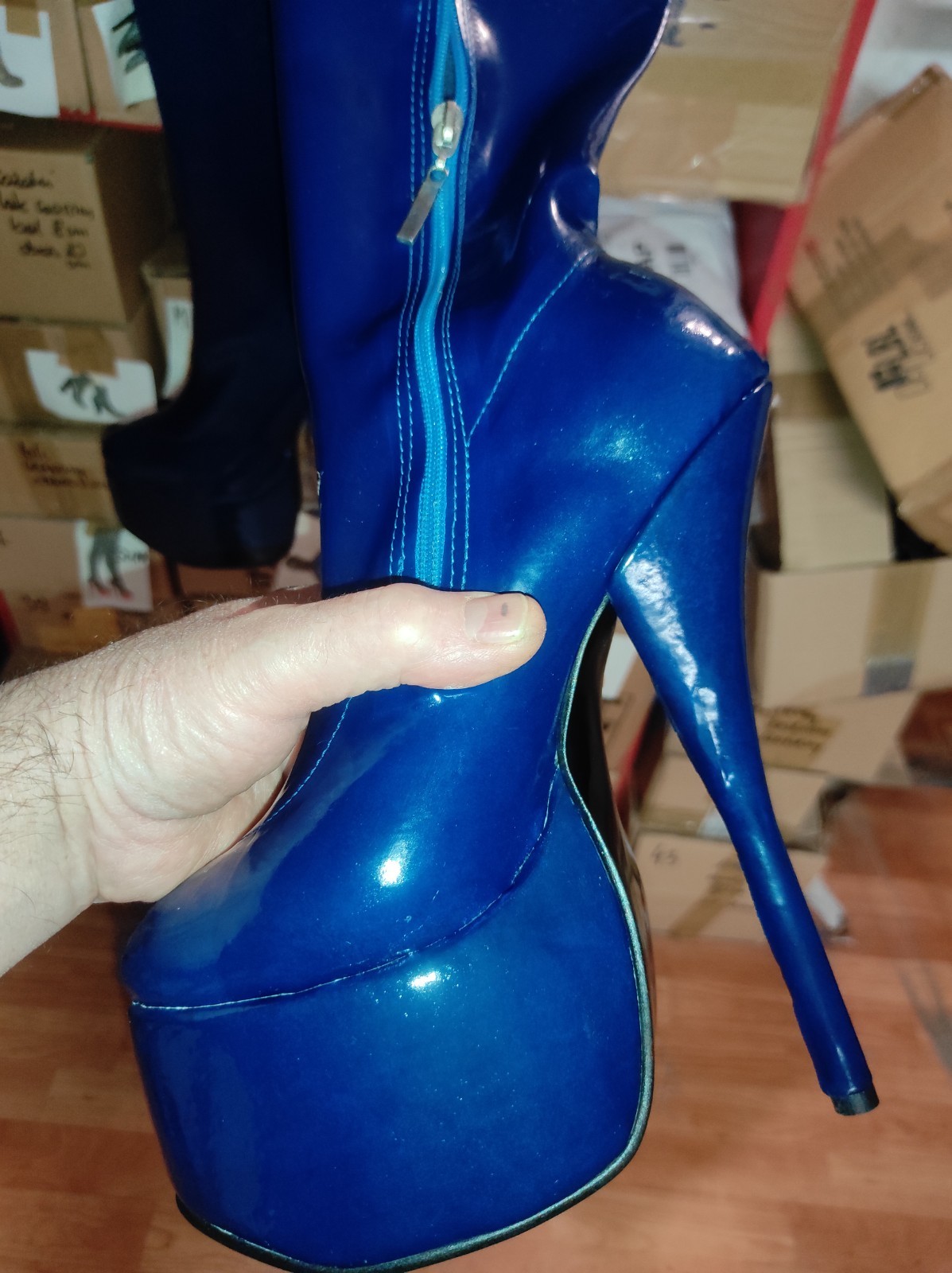 Rubber boots over the knee heel 20 cm platform 8 cm 37 38 39 40 41 42 43 44 45 46 47