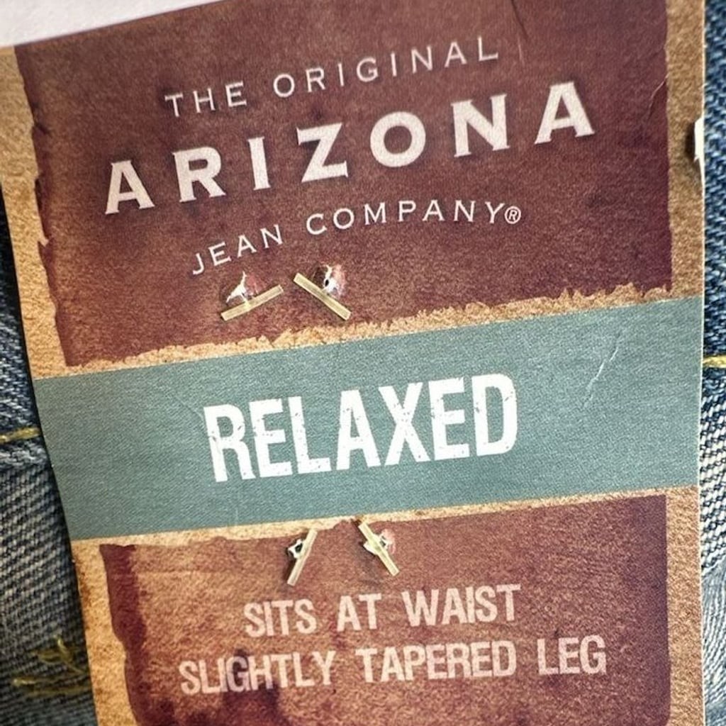 NWT Arizona Jean Co Big & Tall Relaxed Fit Sits at Waist Tapered Leg Jeans 54×30