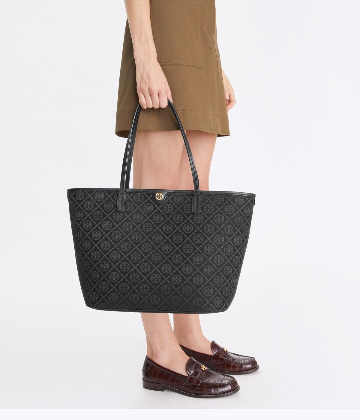 Latest Tory Burch T Monogram Black Large Tote Travel Shoulder Bag Purse 152302