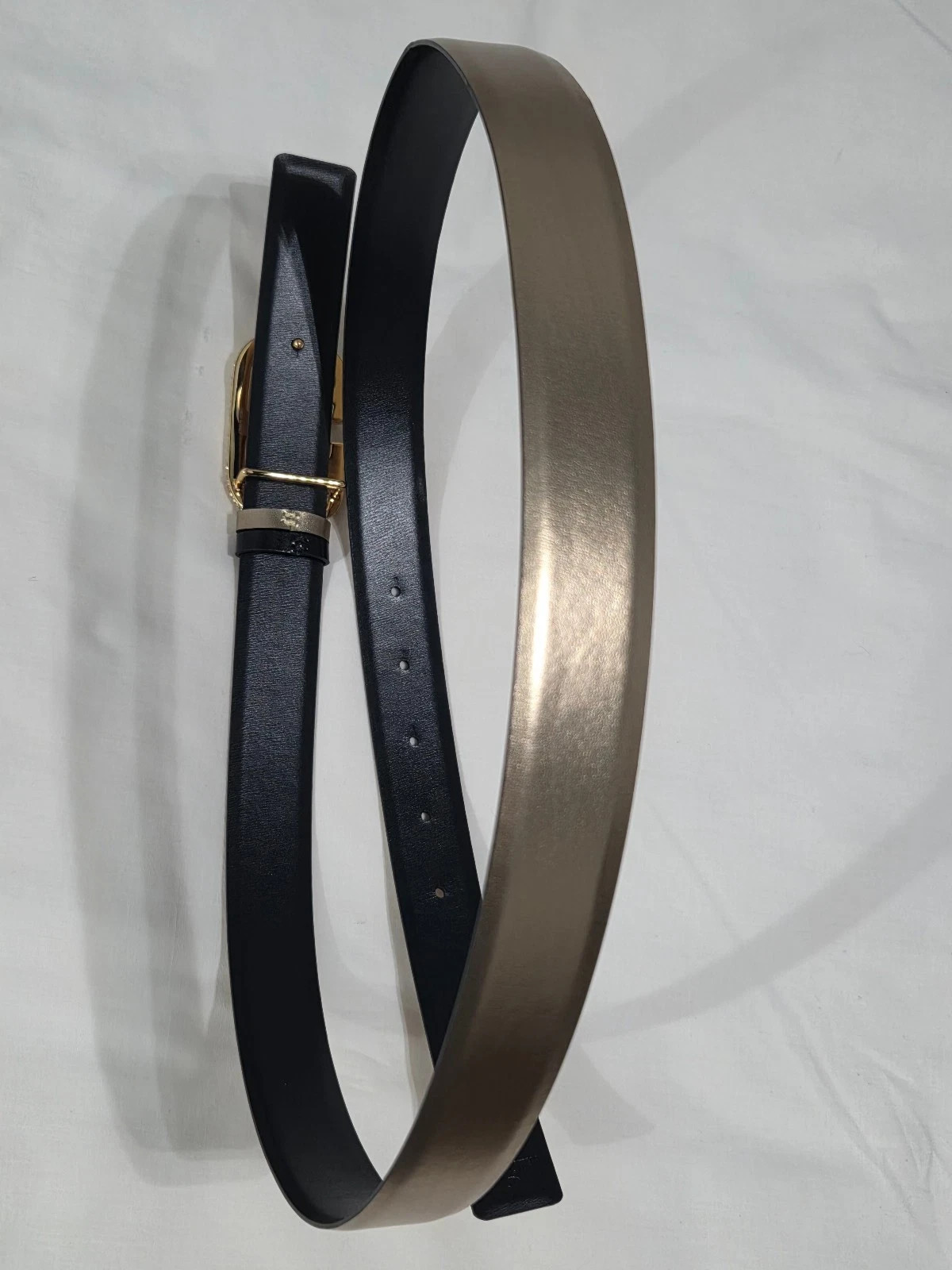 Valentino Garavani Reversible Gold & Black Rhinestone Studded Belt 95cm