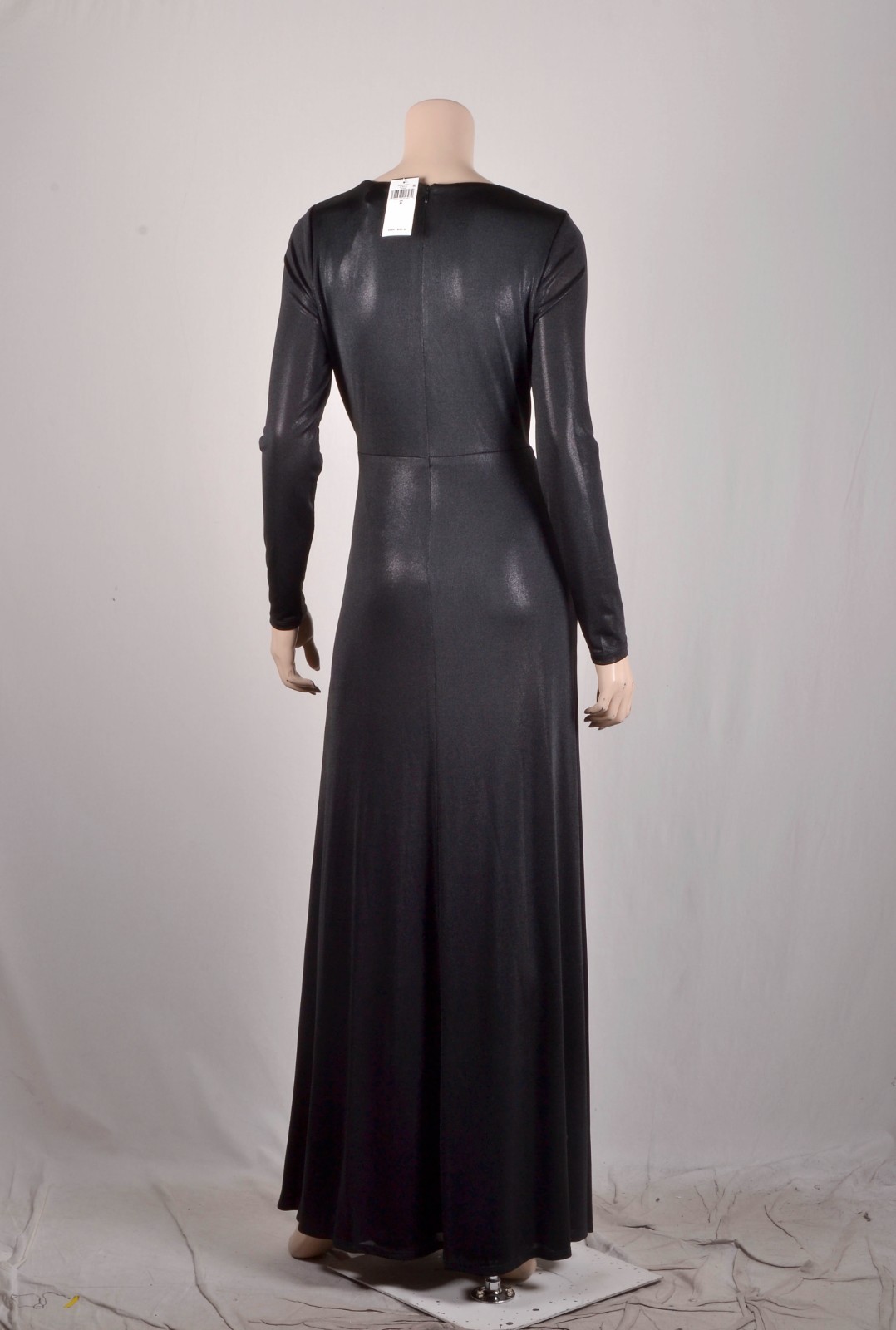 NWT $285 Lauren Ralph Lauren Twist-Front Long Sleeves Foil-Print Jersey Gown 6