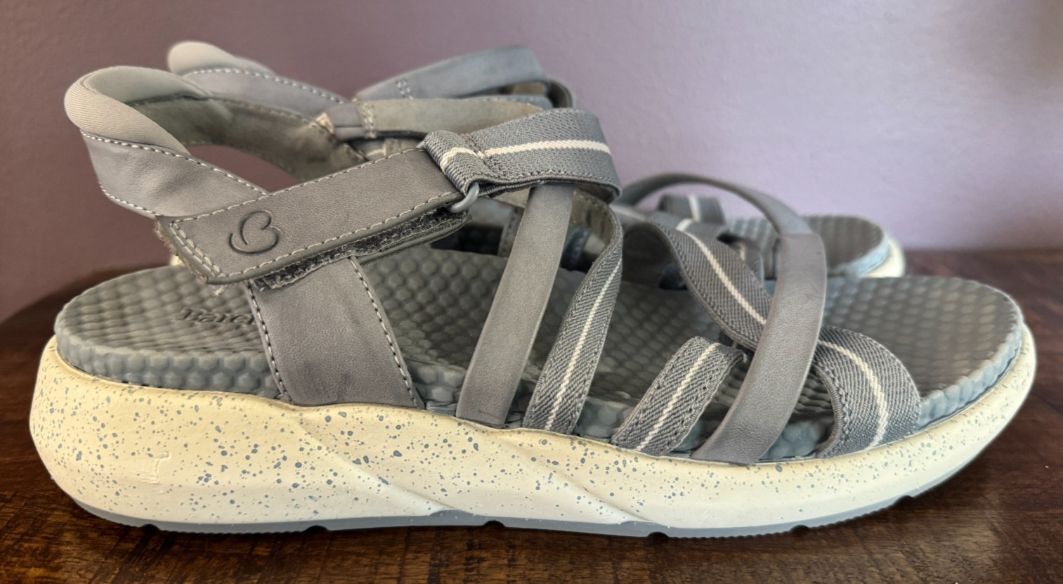 Baretraps GRACEE Sandals Blue Gray Comfort Summer Adjustable Women’s 8.5M