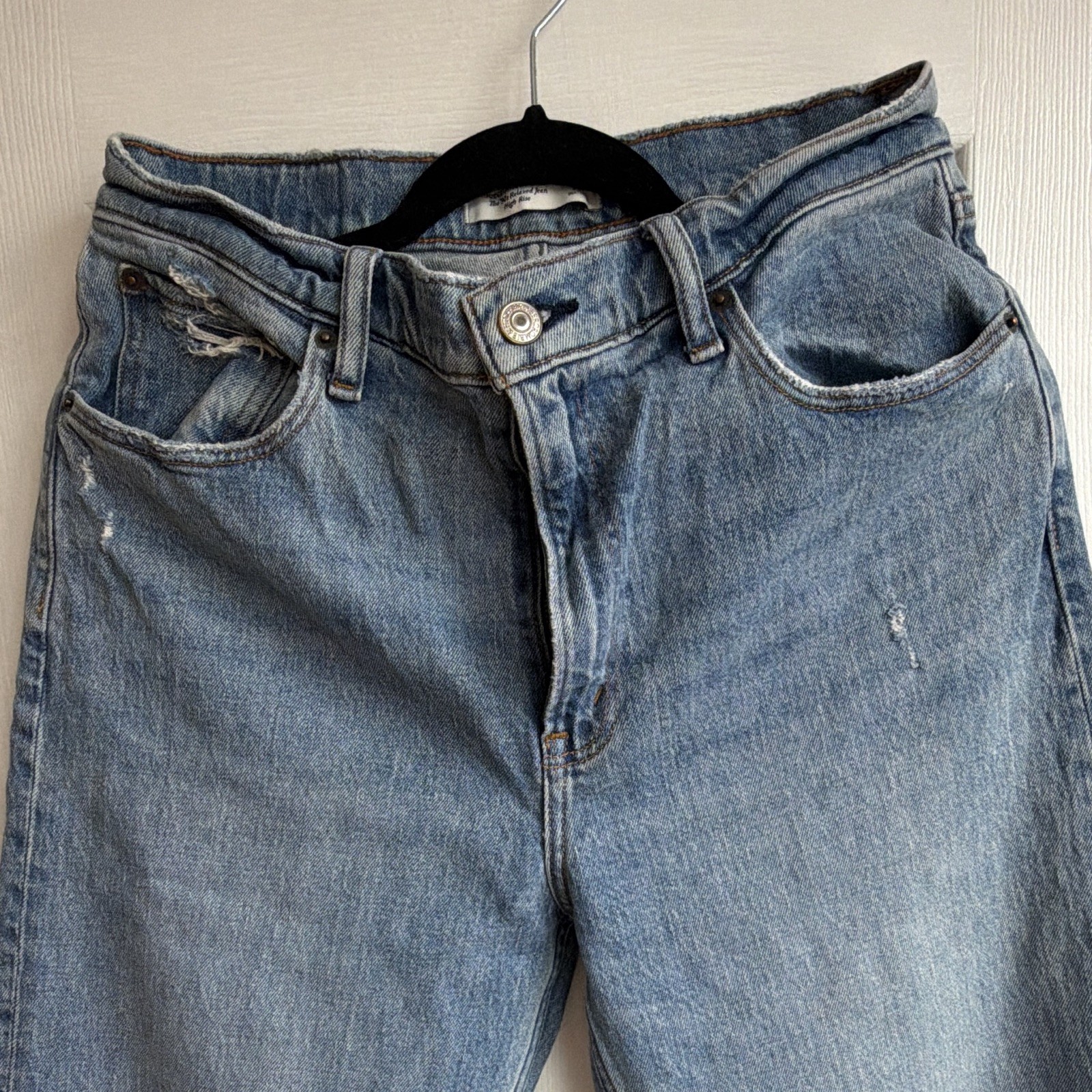 Abercrombie & Fitch 90s High Rise Relaxed Straight Jeans Light Wash Blue 29 – 8S