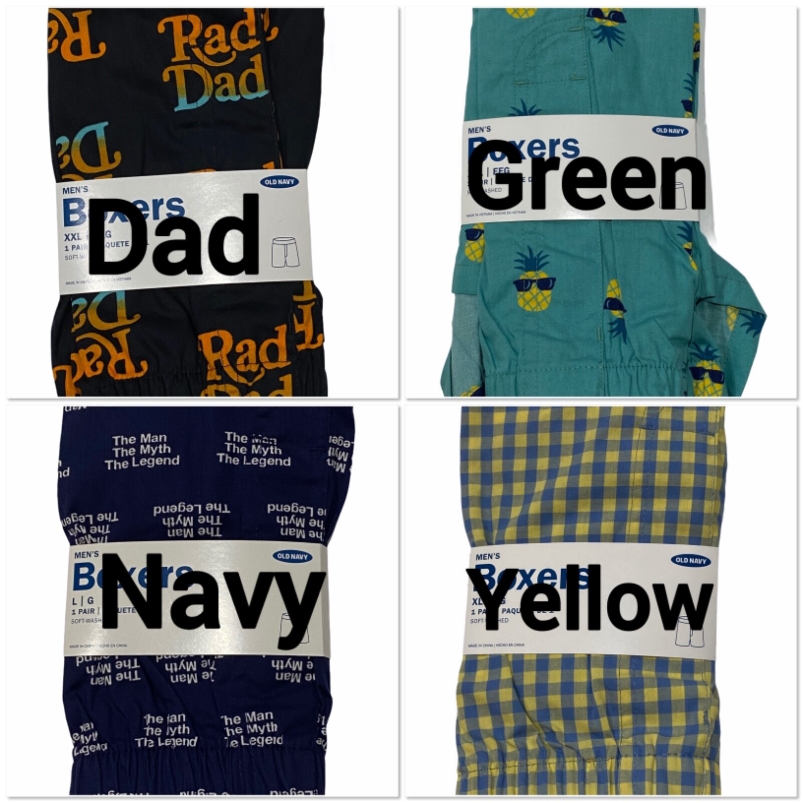 NWT OLD NAVY Boxer Underwear Sz S-M-L-XL-XXL-XXXL Assorted Colors #O10