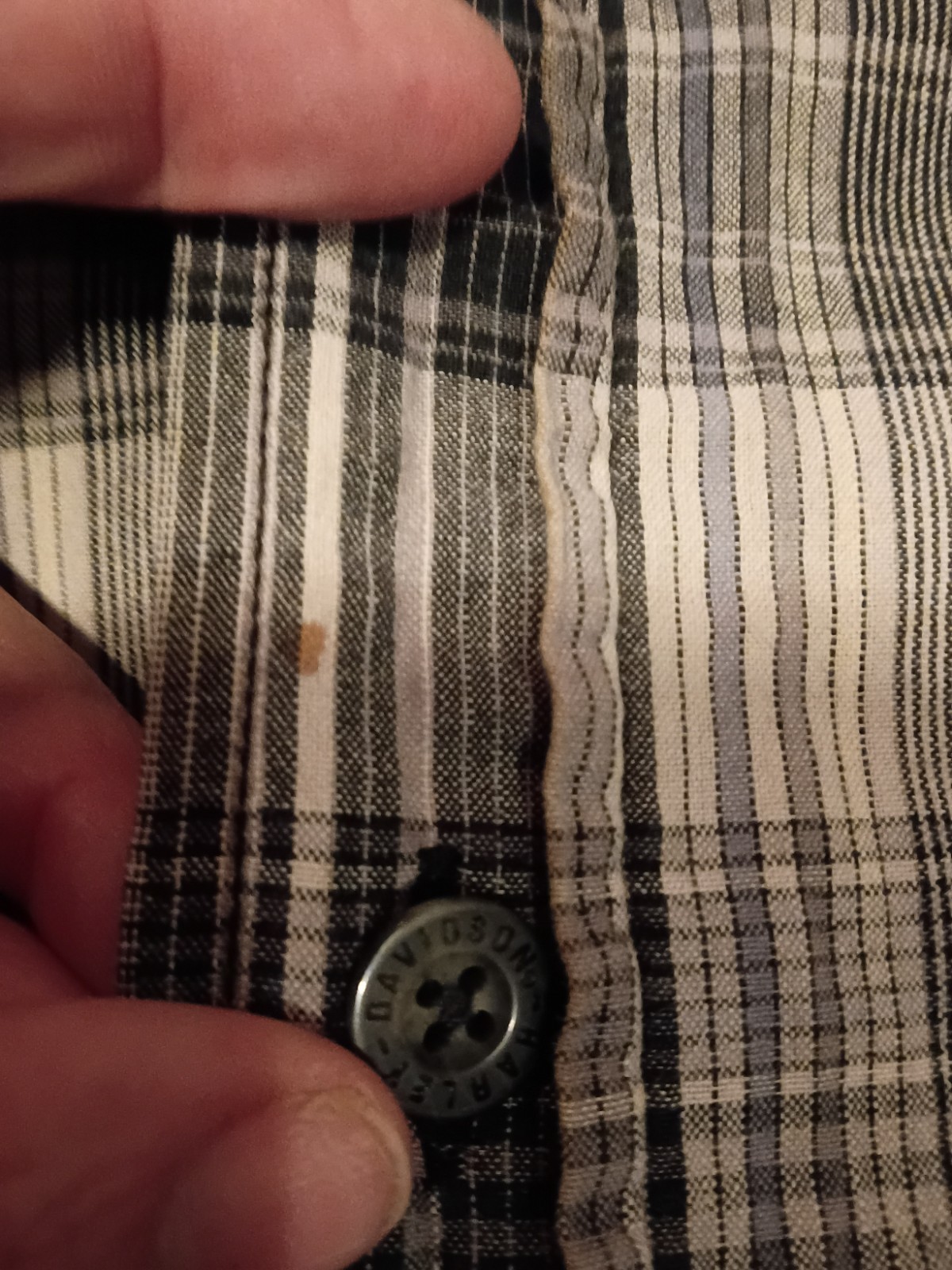 HARLEY DAVIDSON mens XLARGE black/beige modern plaid/graphic casual shirt