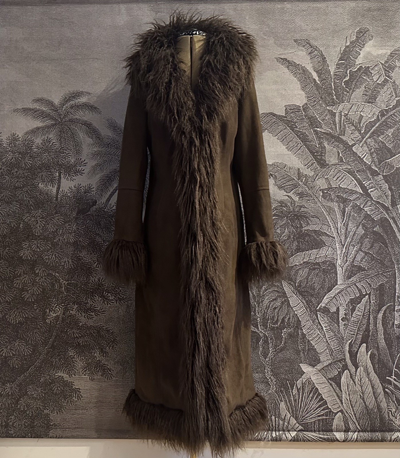 Amazing Brown Afghan Coat Long Penny Lane Urban Outfitters Fur Hippy Y2K Large