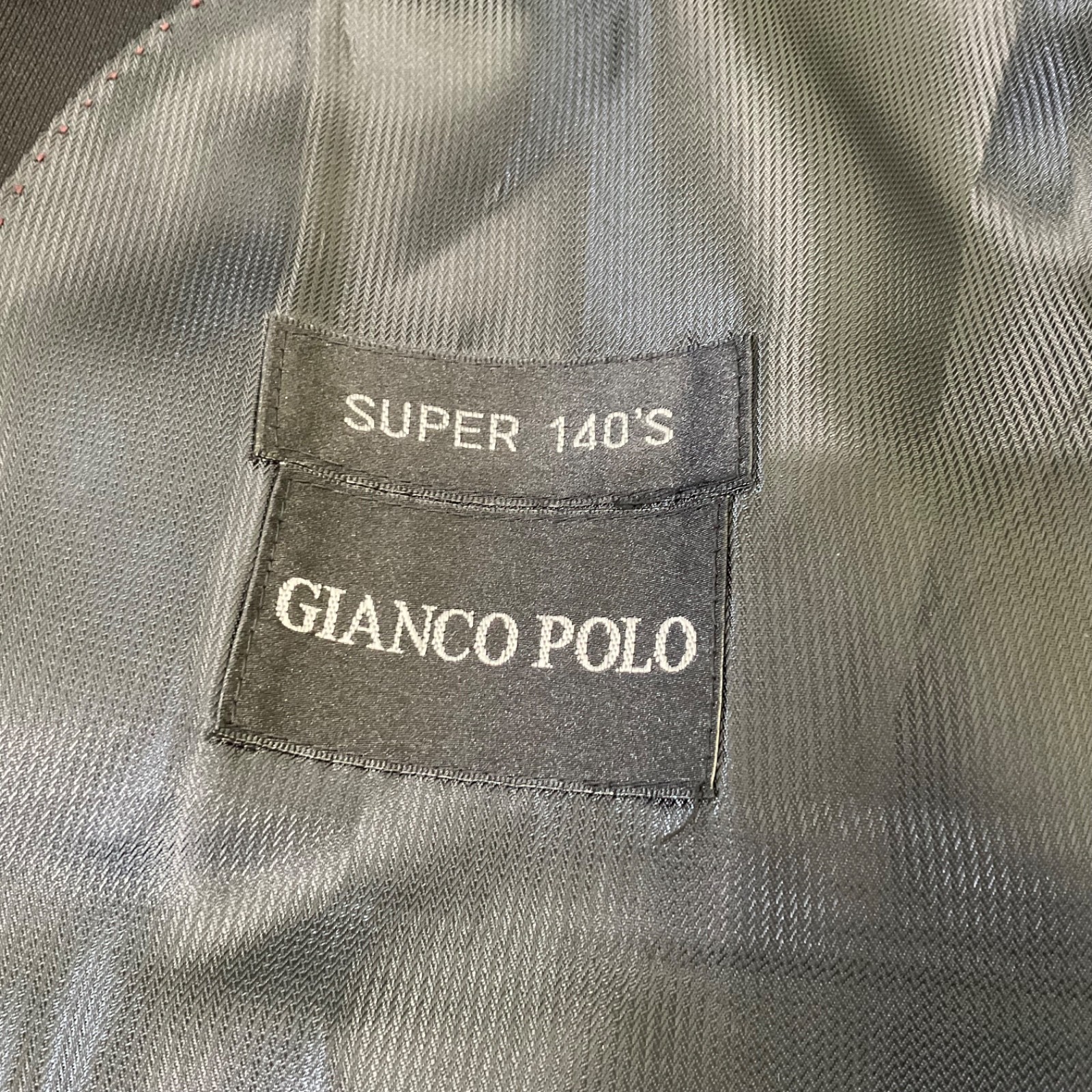 Gianco Polo Blazer Mens 48L Super 140s Wool Suit Jacket Only Black 3 Button
