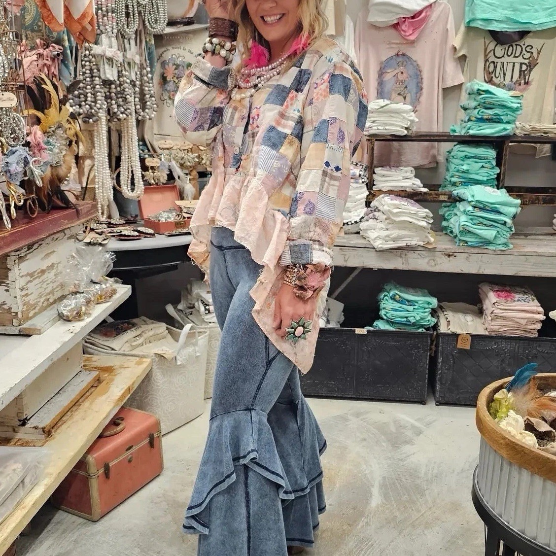 NWT – A Rare Bird Hand Patched Princess Top – LAST ONE! – One Size