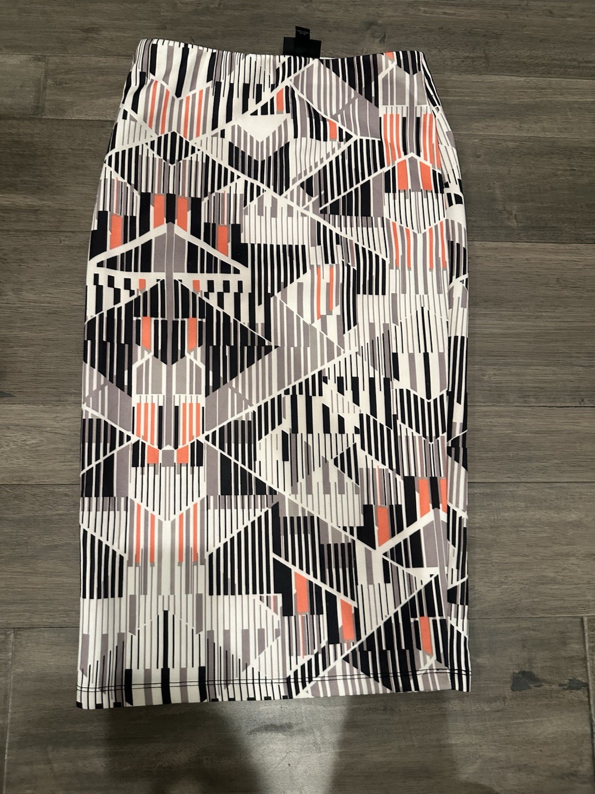 Massimo black, white, gray, and orange geometric pattern skirt in XS #midi
