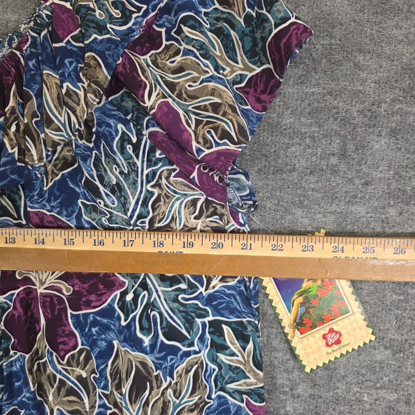 VTG Hilo Hattie Maxi Dress Large Hawaiian Floral Ruffled Tropical Muumuu Luau