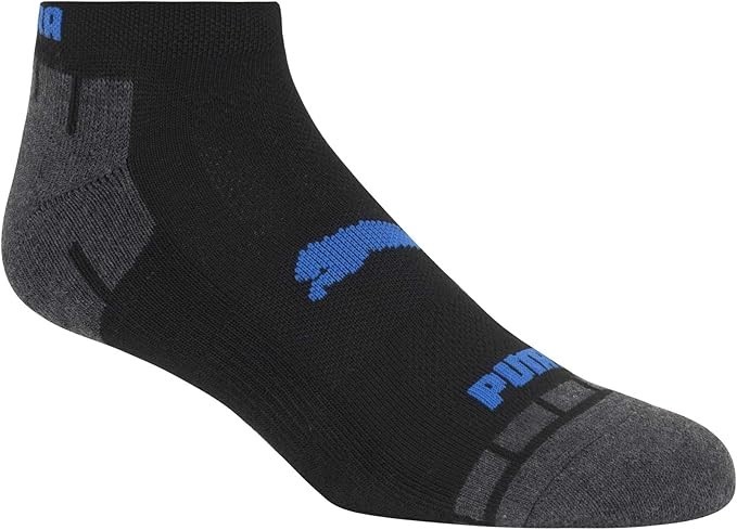 PUMA Men’s Low Cut Socks 8 Pack Cotton Athletic Sport Crew Socks Black