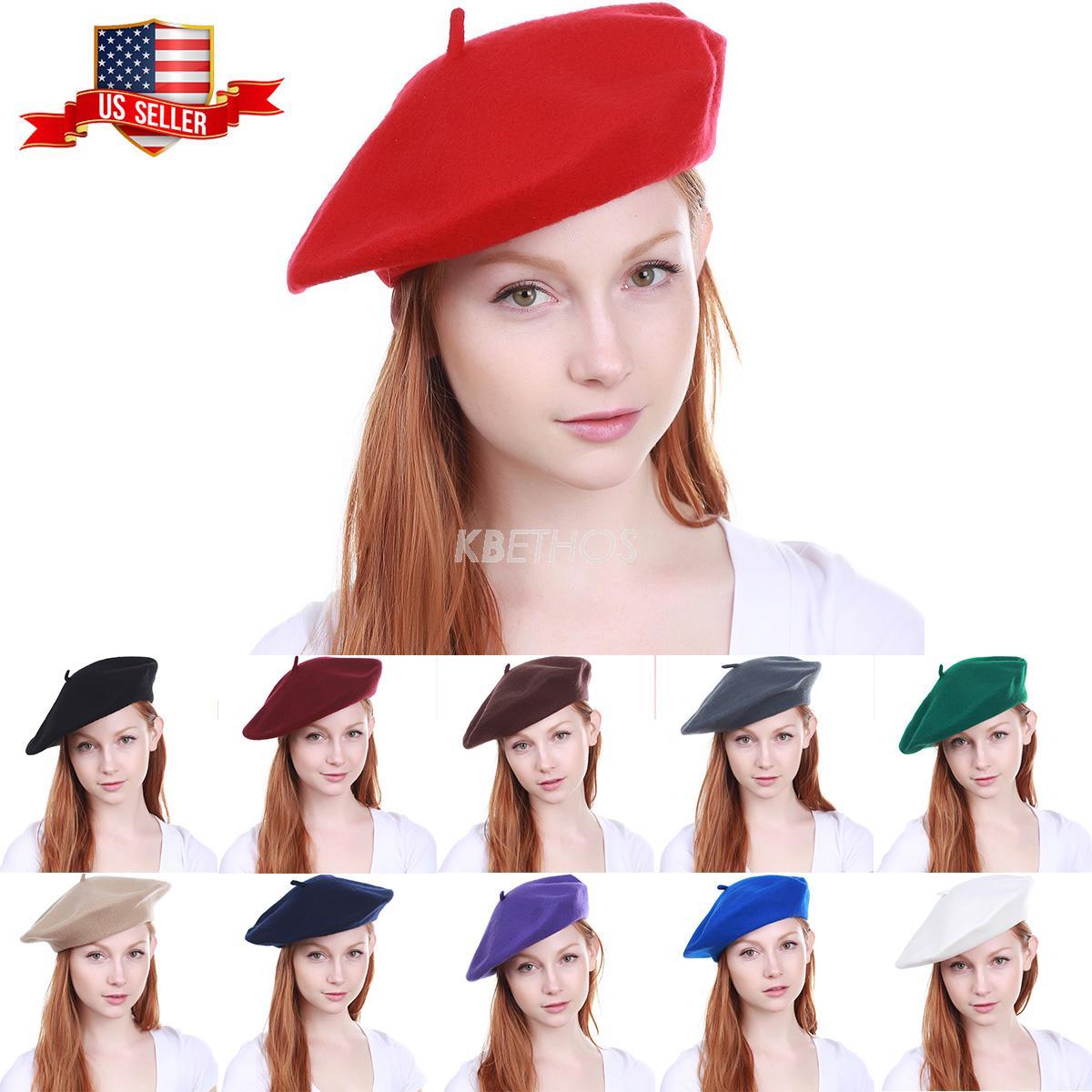 New Women’s Warm 100% Wool Fashion French Berets Tam Beanie Slouch Hat Cap