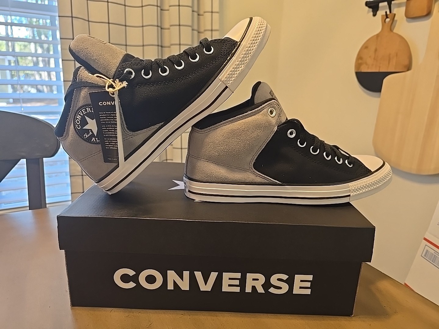 Converse CTAS High Street Mid Shoe Men Size 12 W 14 Gray/Black/White A16470C