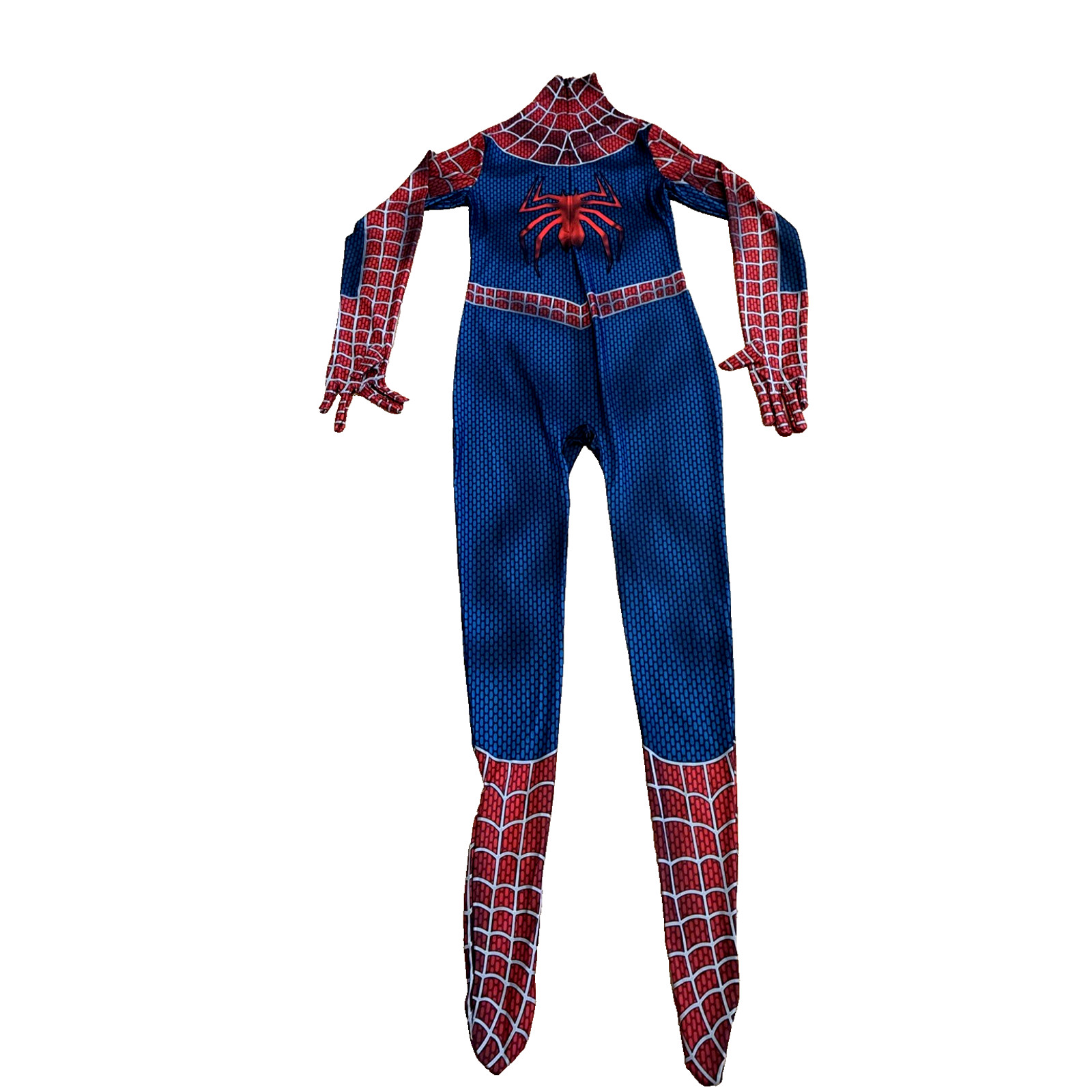 Spider-Man Size L Stretch Spandex Full Jumpsuit Adult/Kids Halloween Costume NEW