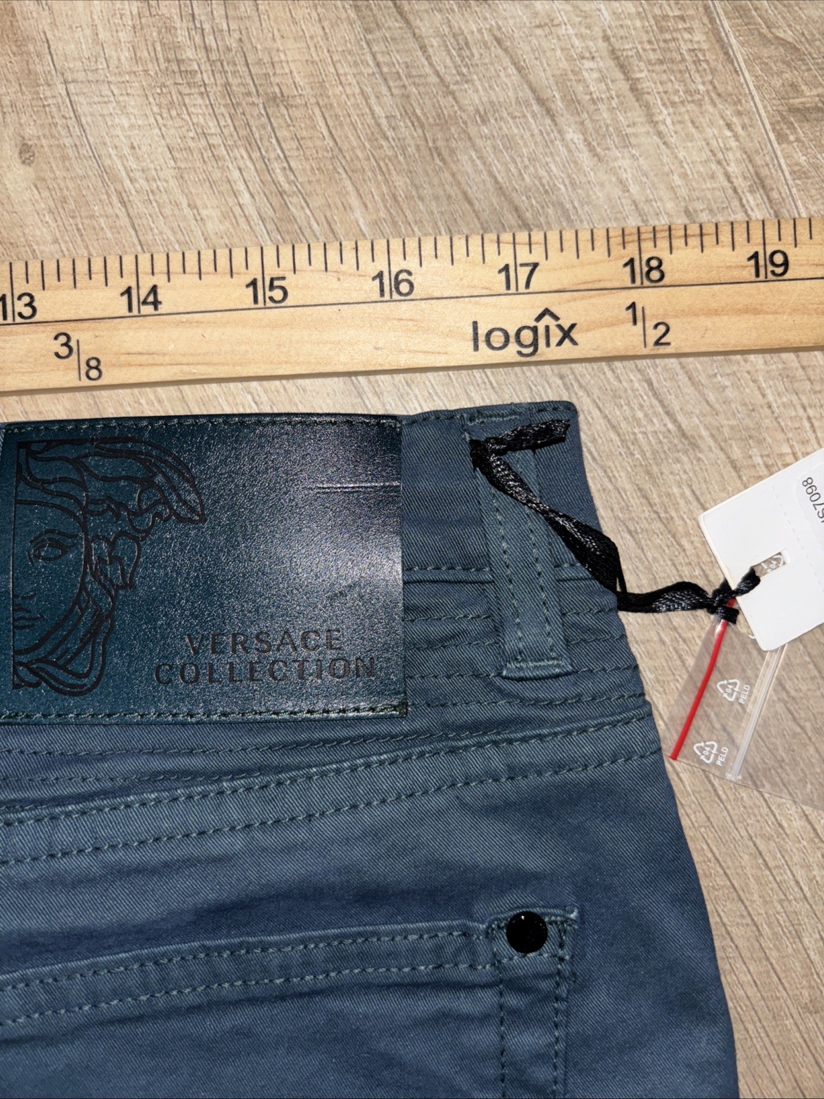 NWT Versace Collection Navy Stretch Moto Pants Size 35×32 MSRP $795