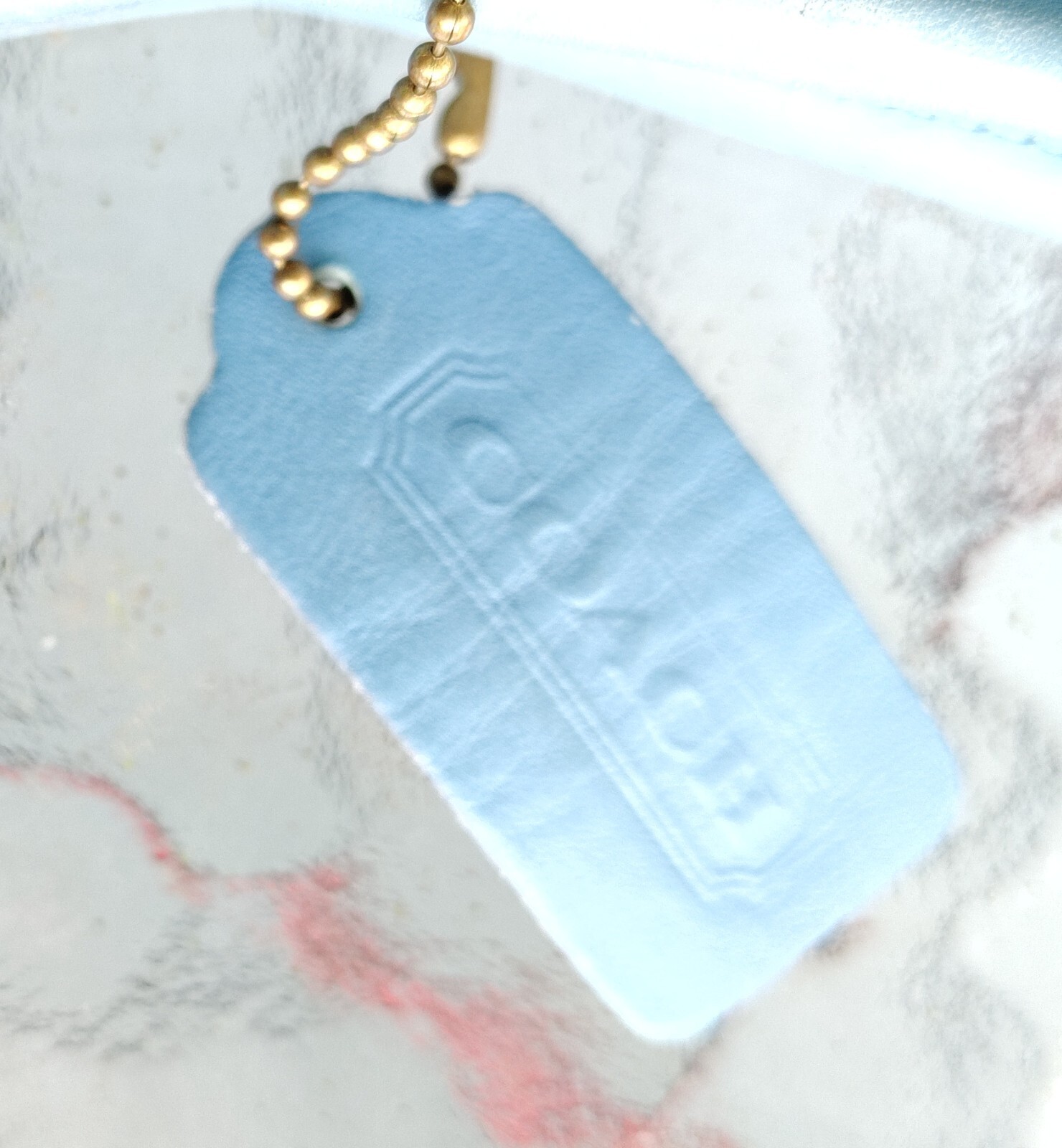 Coach RARE MINI 9027 Sky Blue Leather Ergo Shoulder Bag