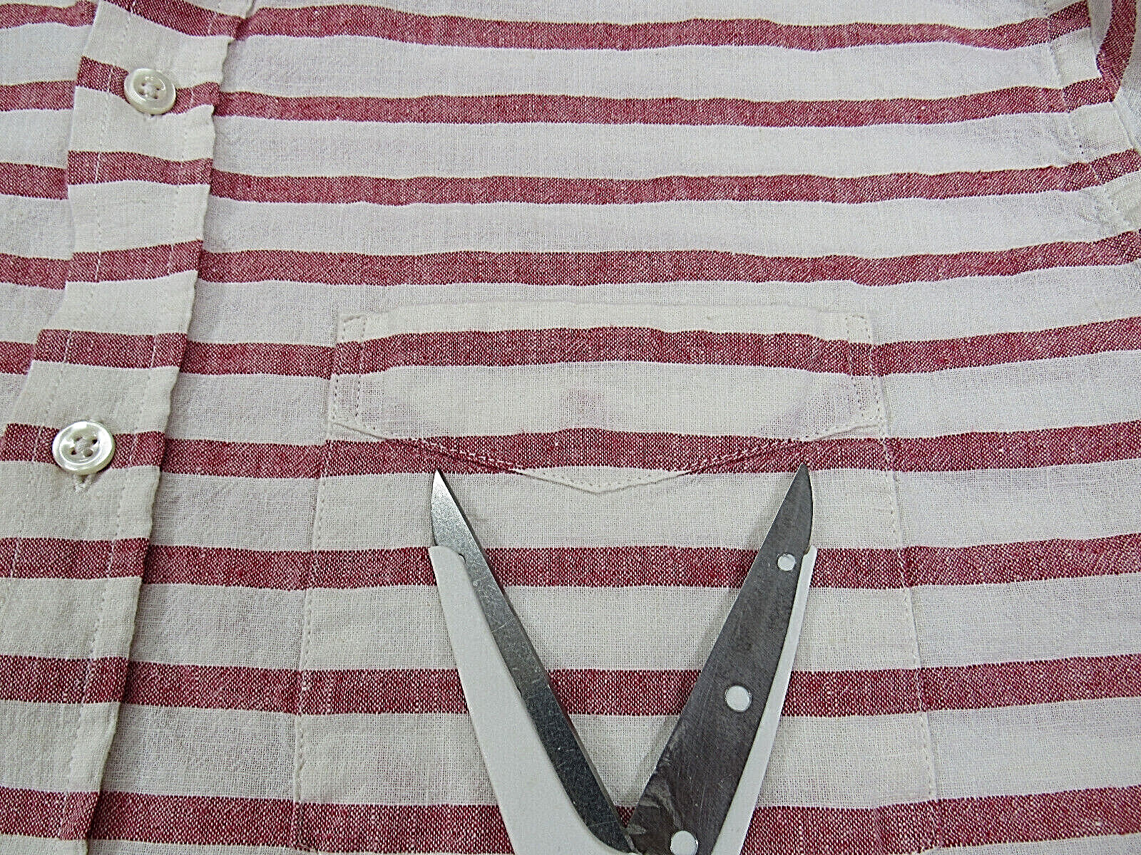 Old Navy XL [ 50in Chest 30L ] Button Up Striped Linen Blend Slim Fit