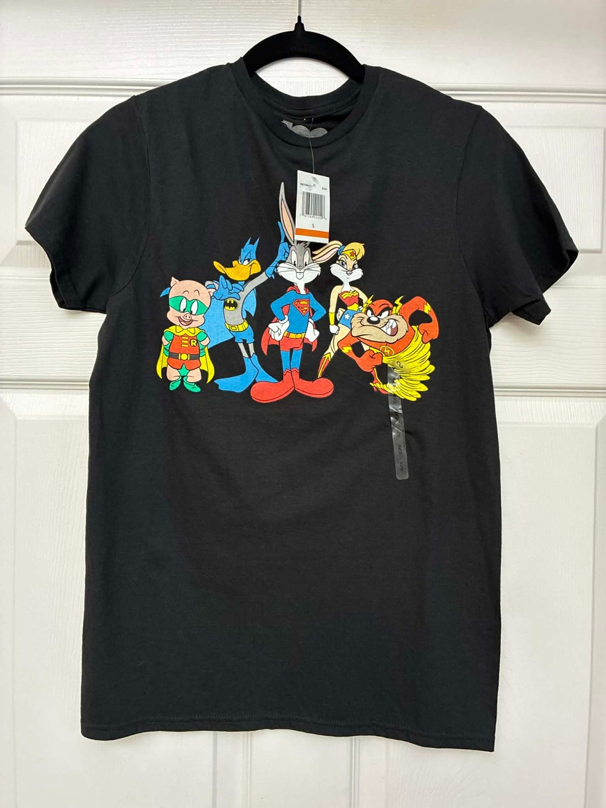 Looney Tunes DC Comics Superhero T Shirt Womens S Bugs Bunny Batman NWT